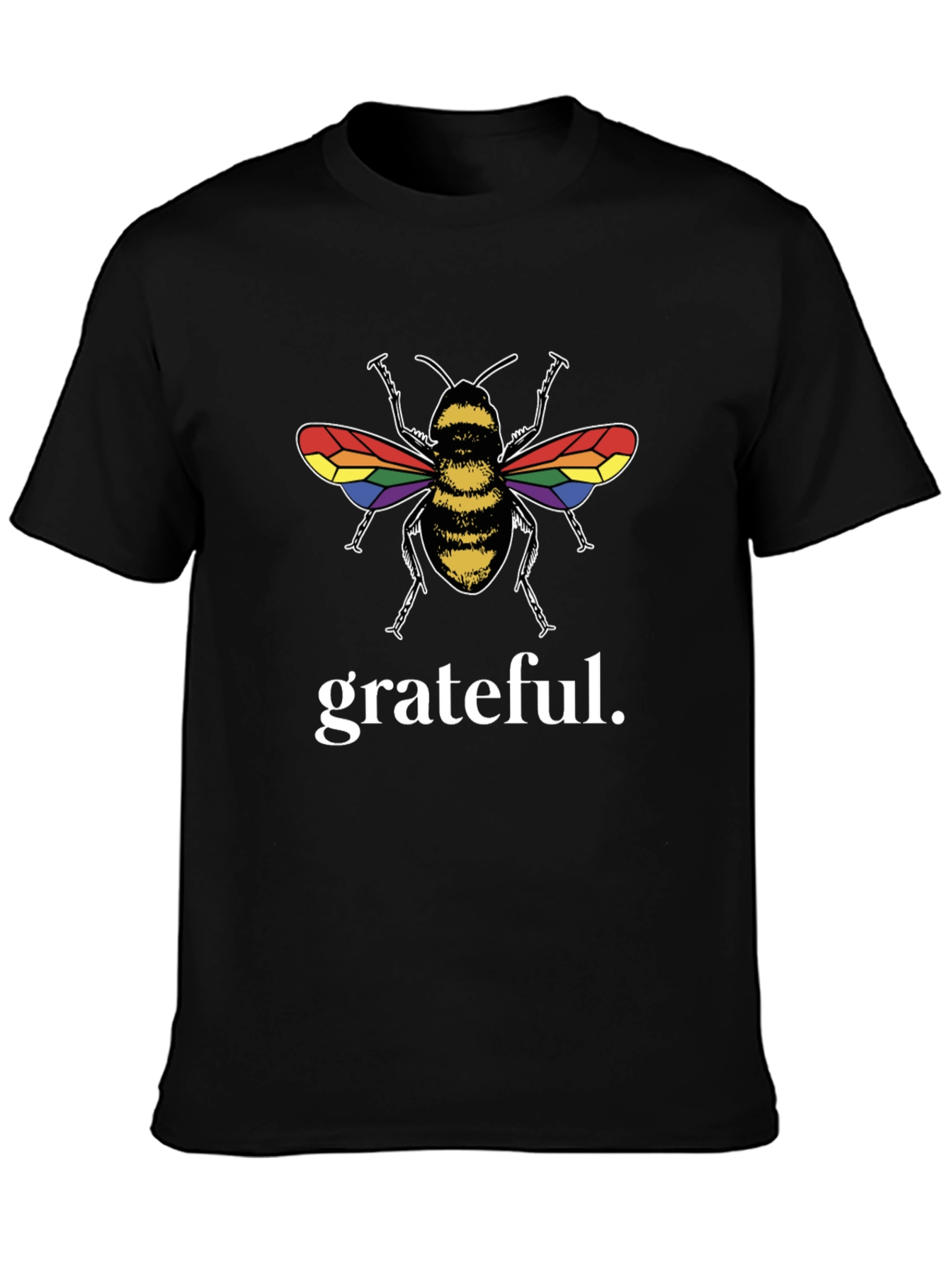 Grateful Bee LGBTQ+ Pride Black T-Shirt