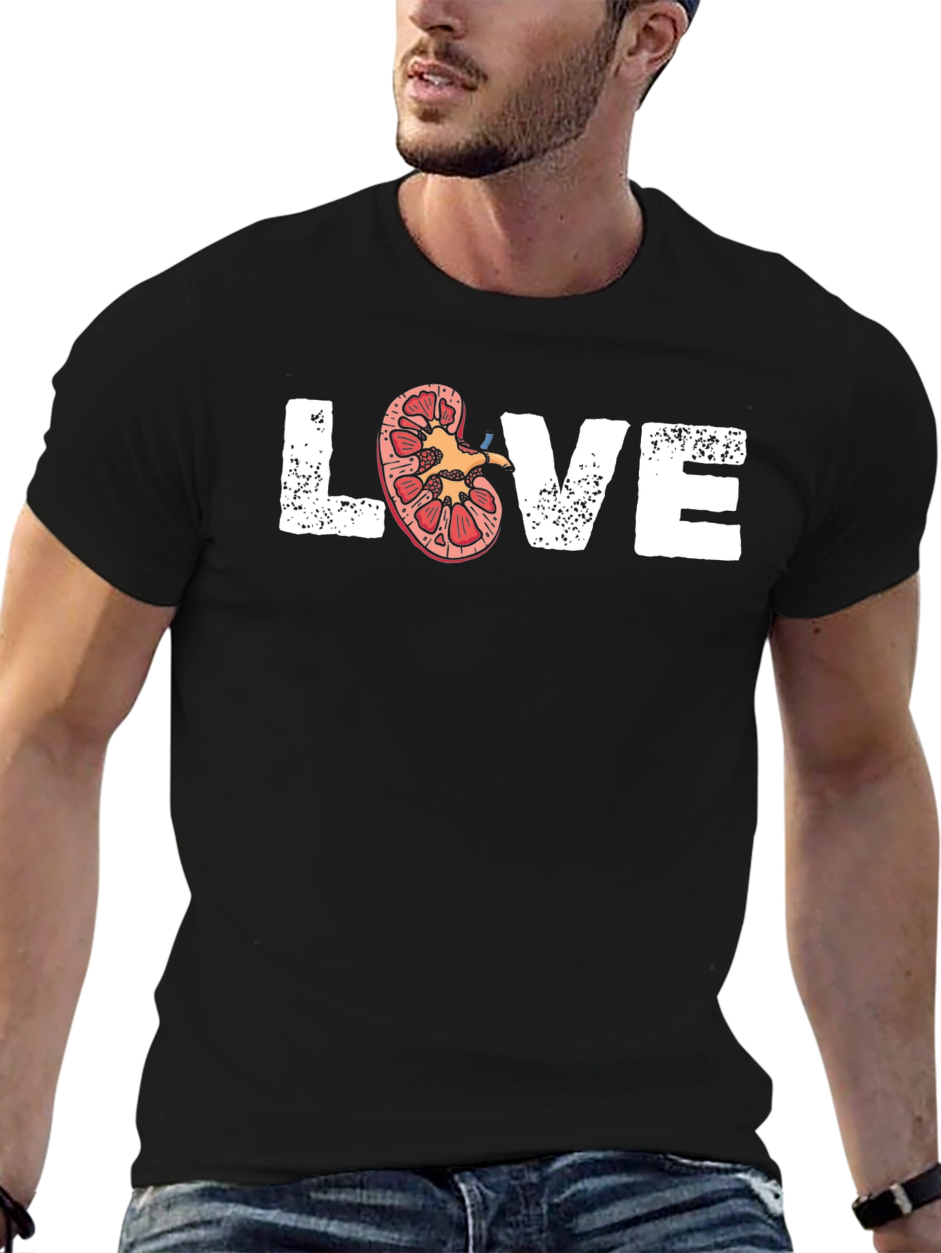 Love Kidney Graphic Tee - Black