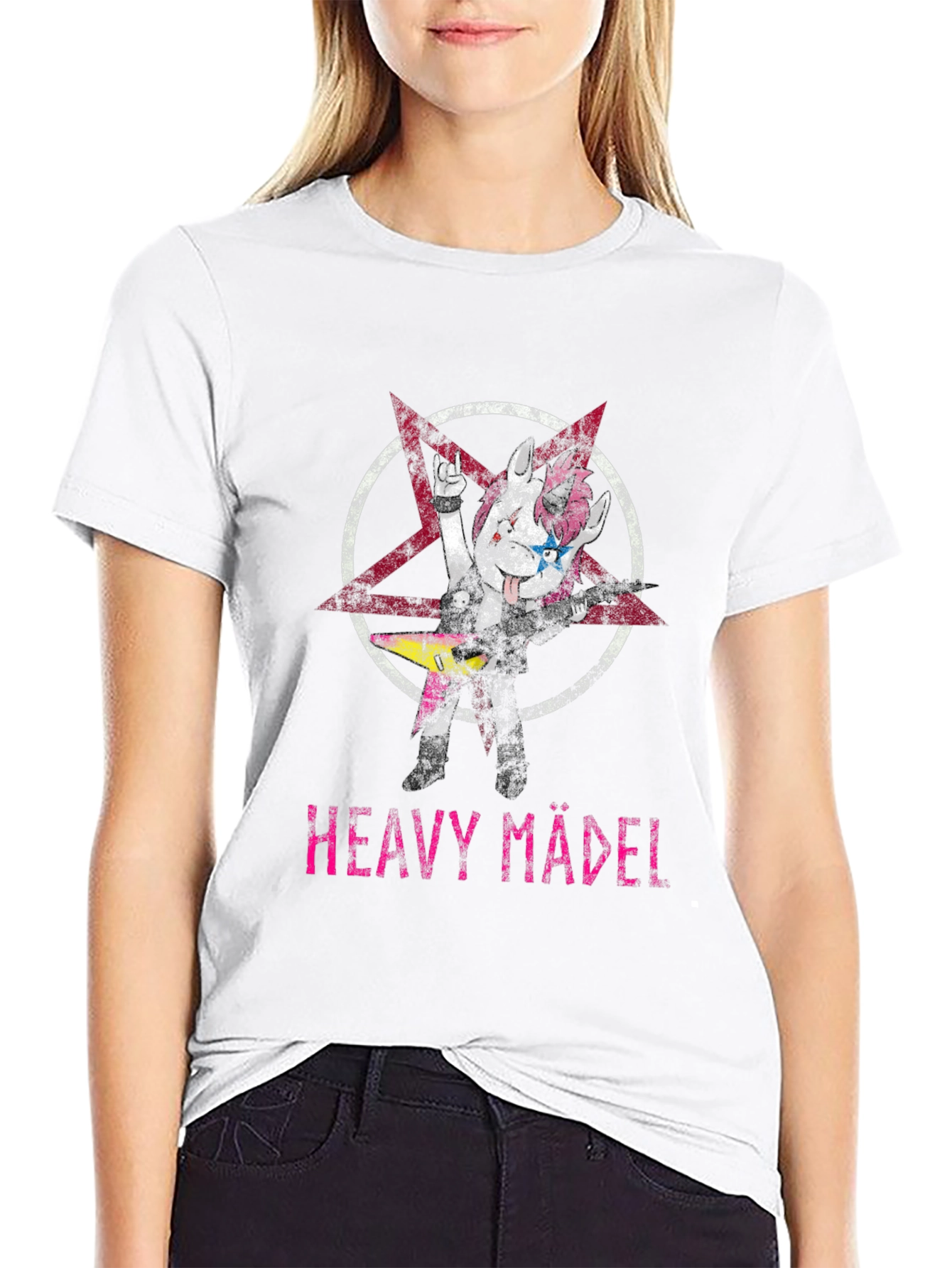 Heavy Mädel Graphic Tee - Black Unisex T-Shirt