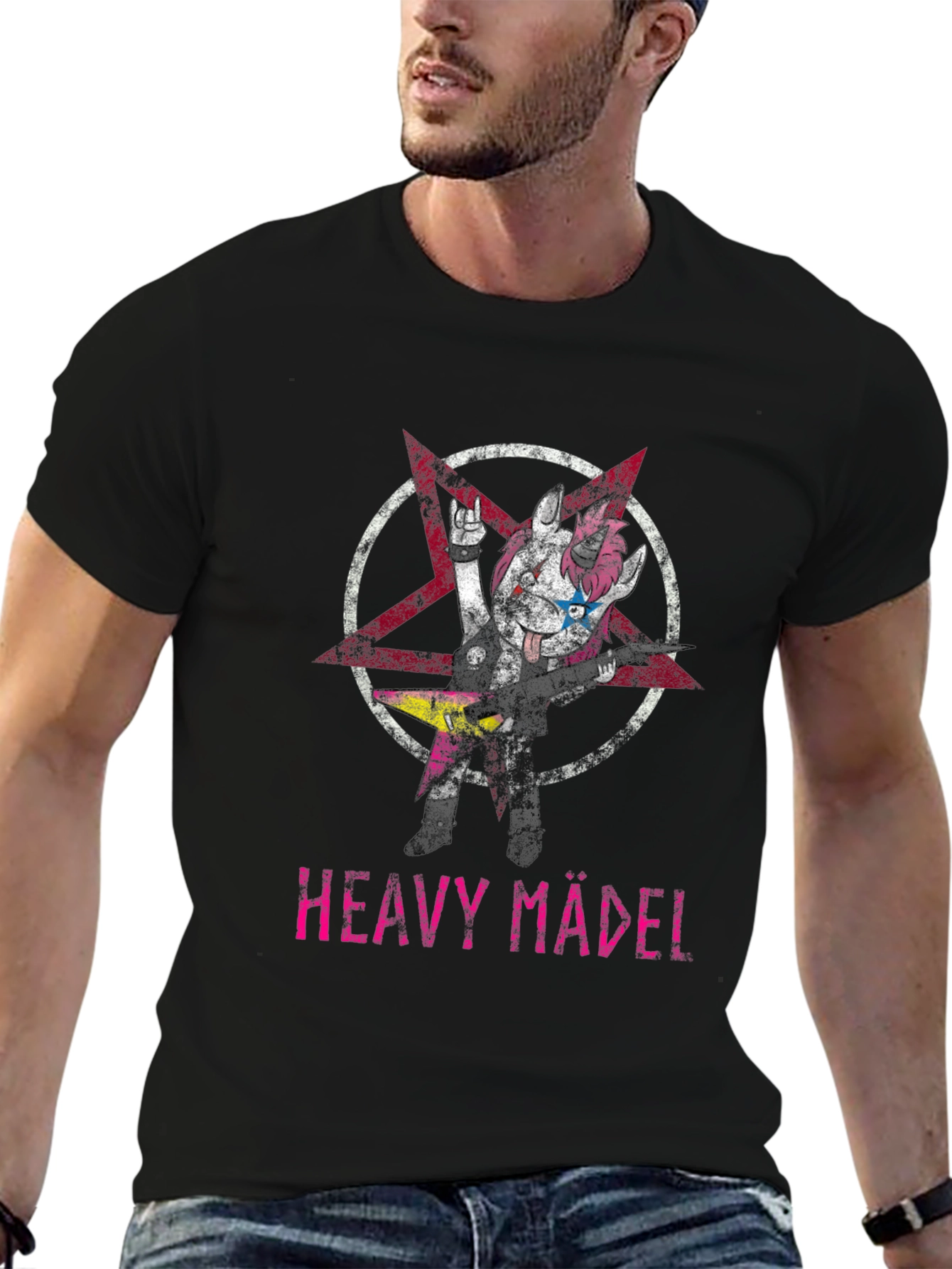 Heavy Mädel Graphic Tee - Black Unisex T-Shirt