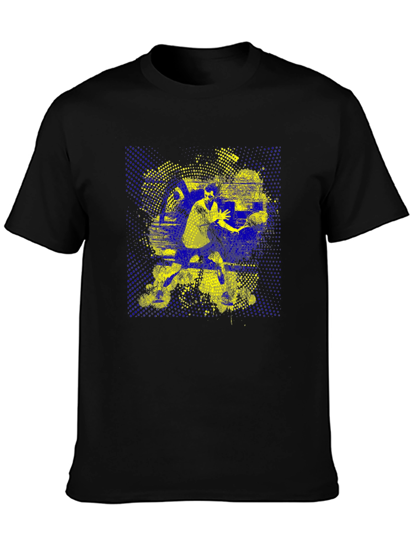 Tennis Player Graphic Tee - Black