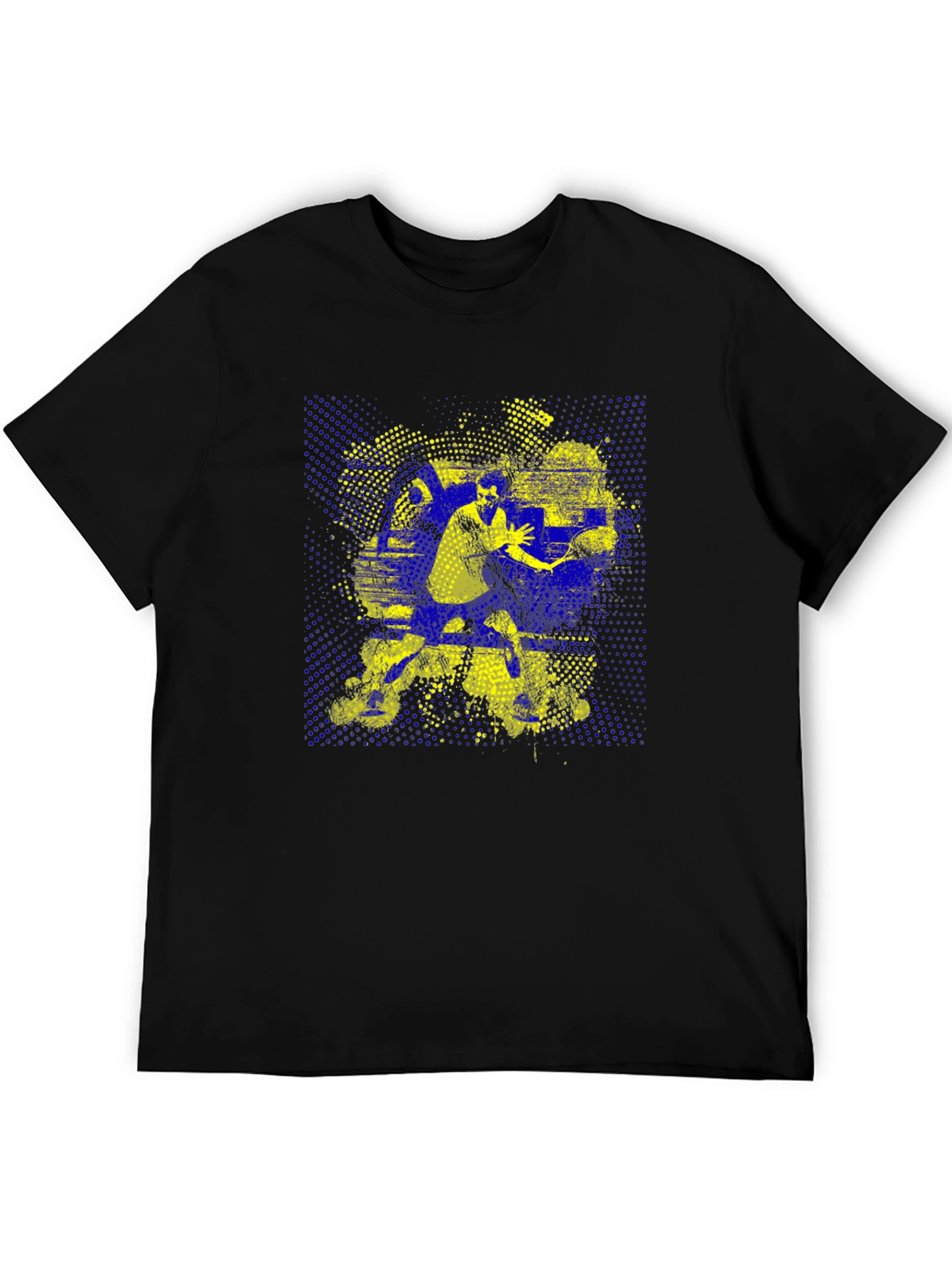 Tennis Player Graphic Tee - Black