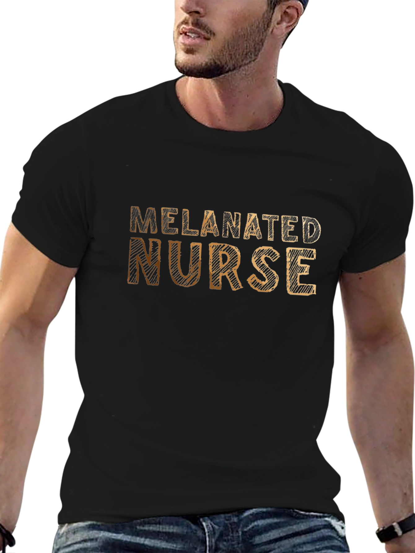 Melanated Nurse Black T-Shirt