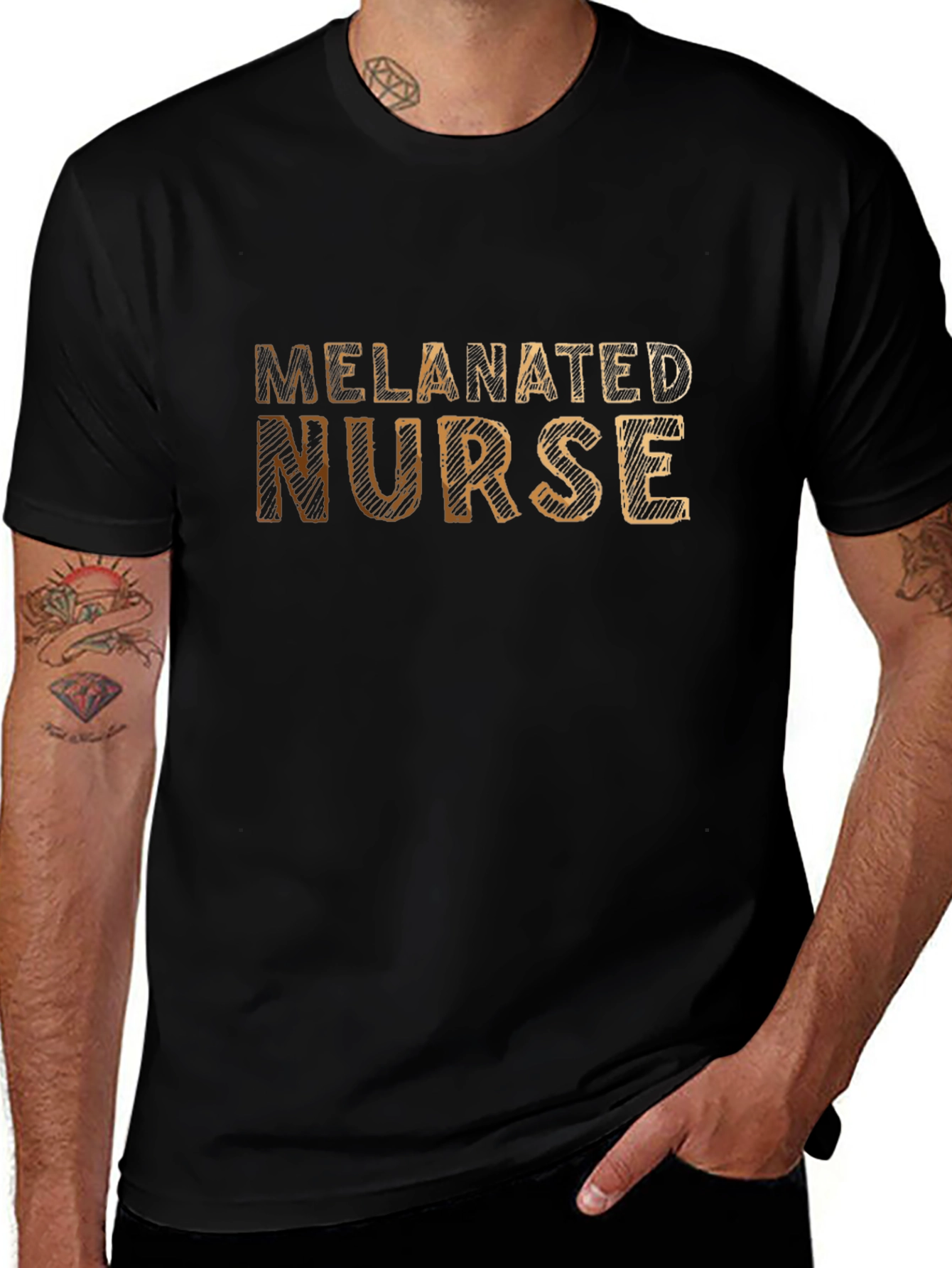 Melanated Nurse Black T-Shirt