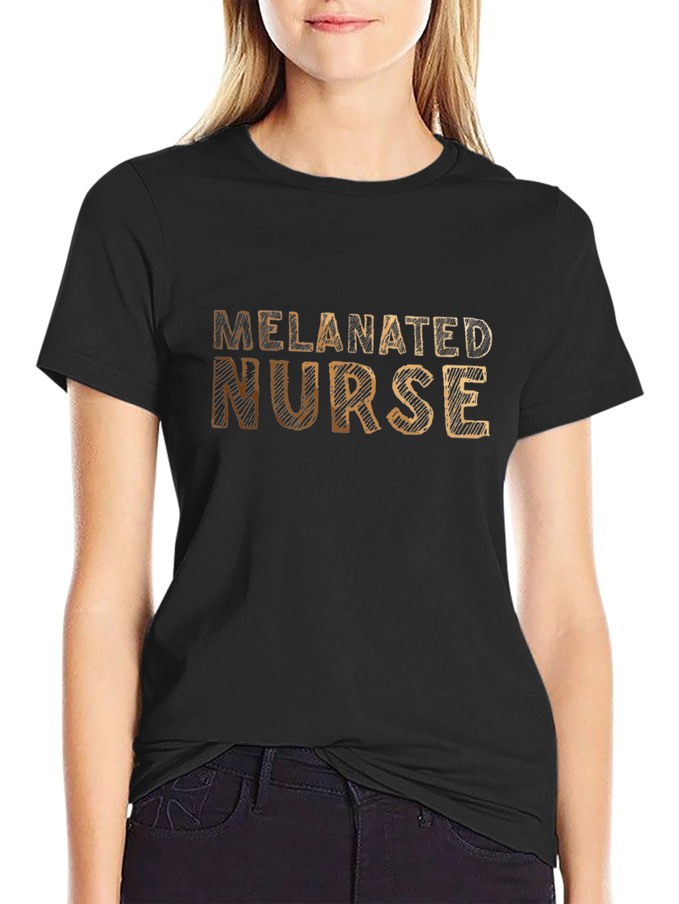 Melanated Nurse Black T-Shirt