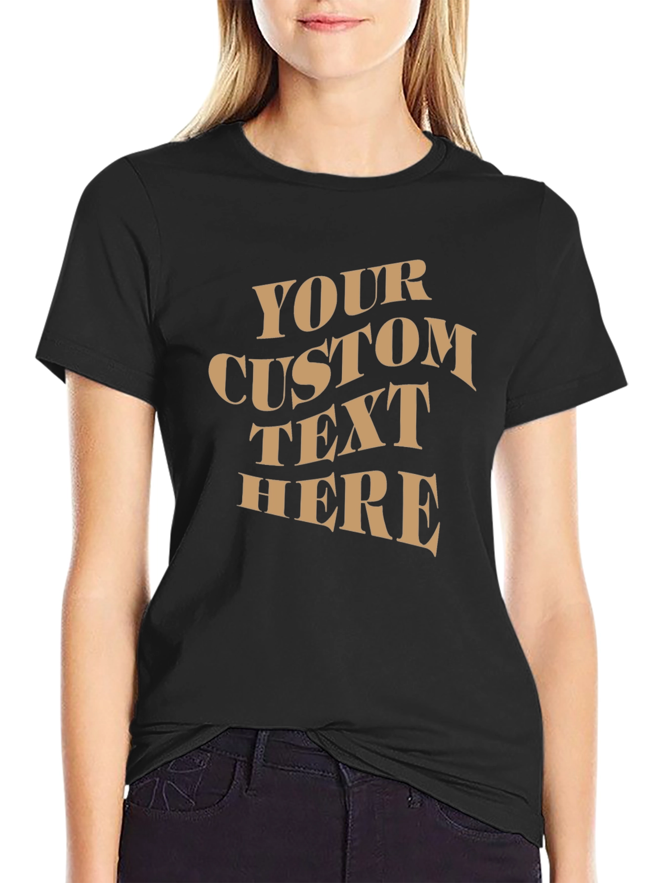 Custom Text T-Shirt - Black