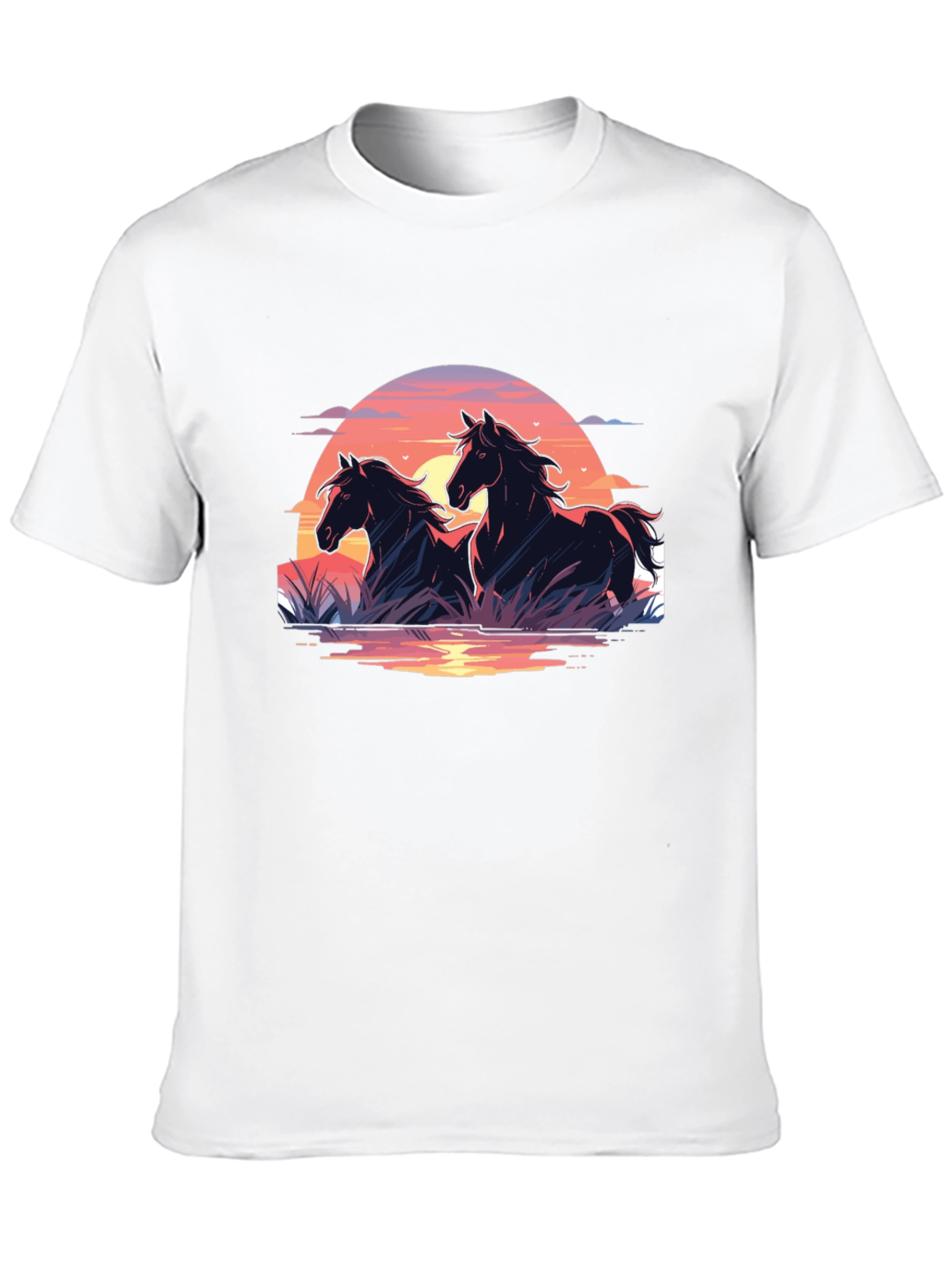 Black Horse Sunset Graphic Tee