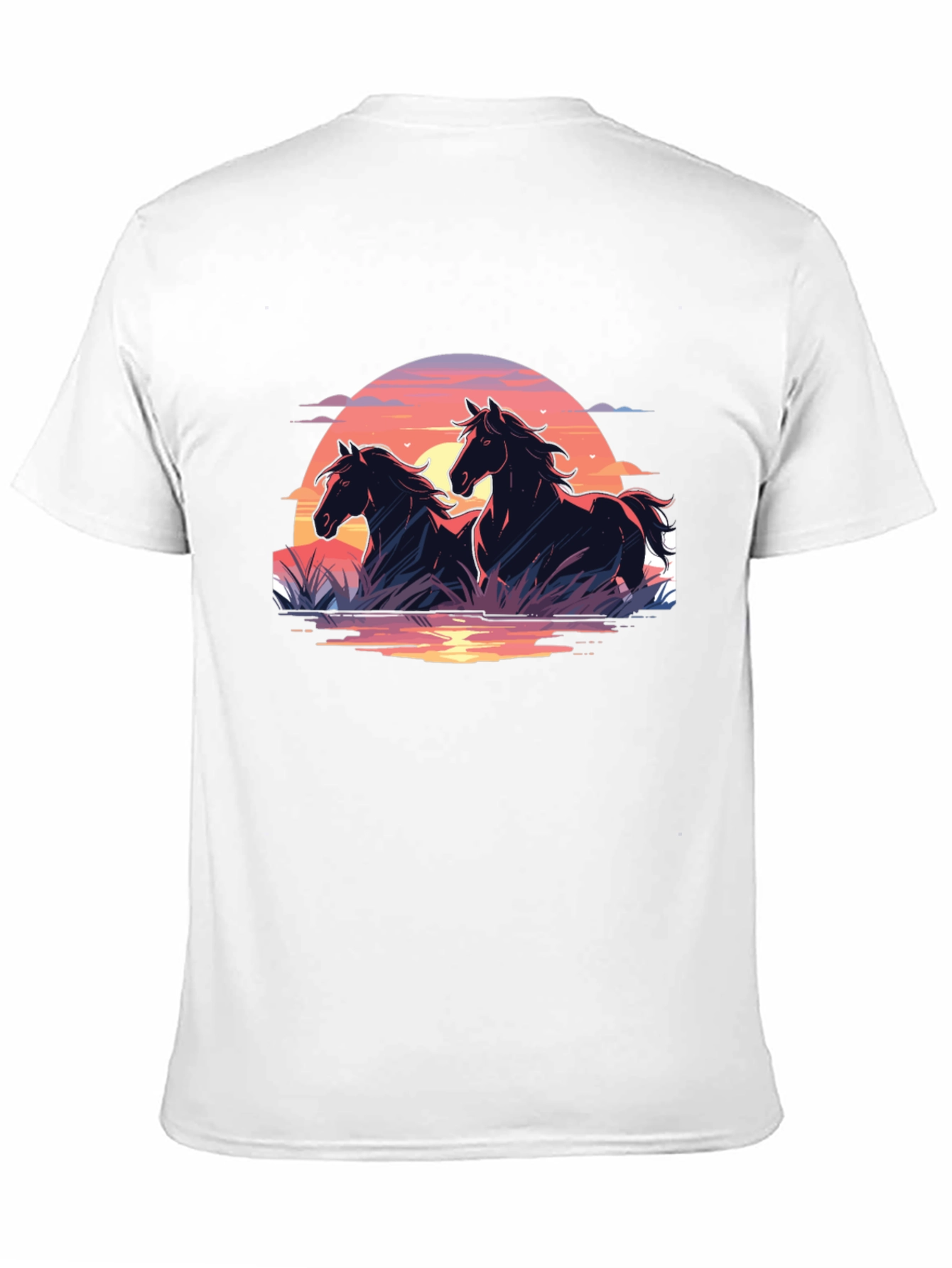 Black Horse Sunset Graphic Tee