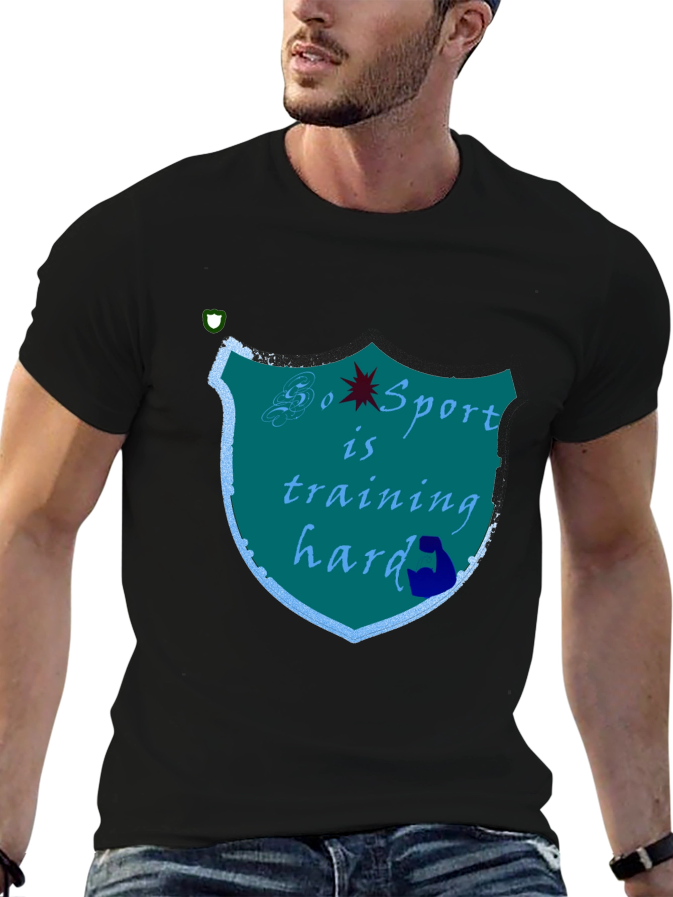 Sports Training Hard Black T-Shirt