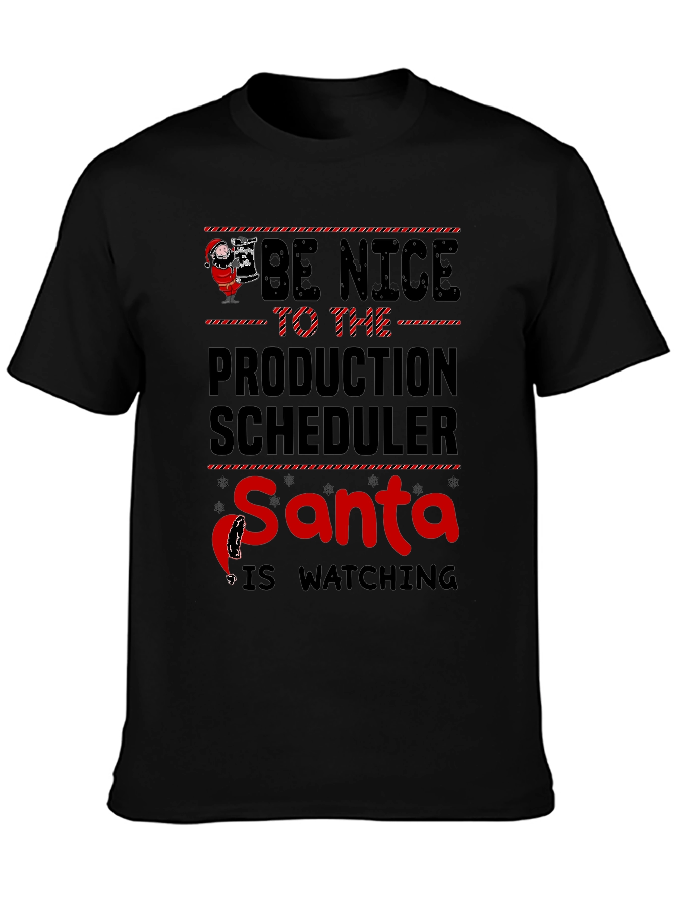 Funny Santa Production Scheduler Christmas T-Shirt