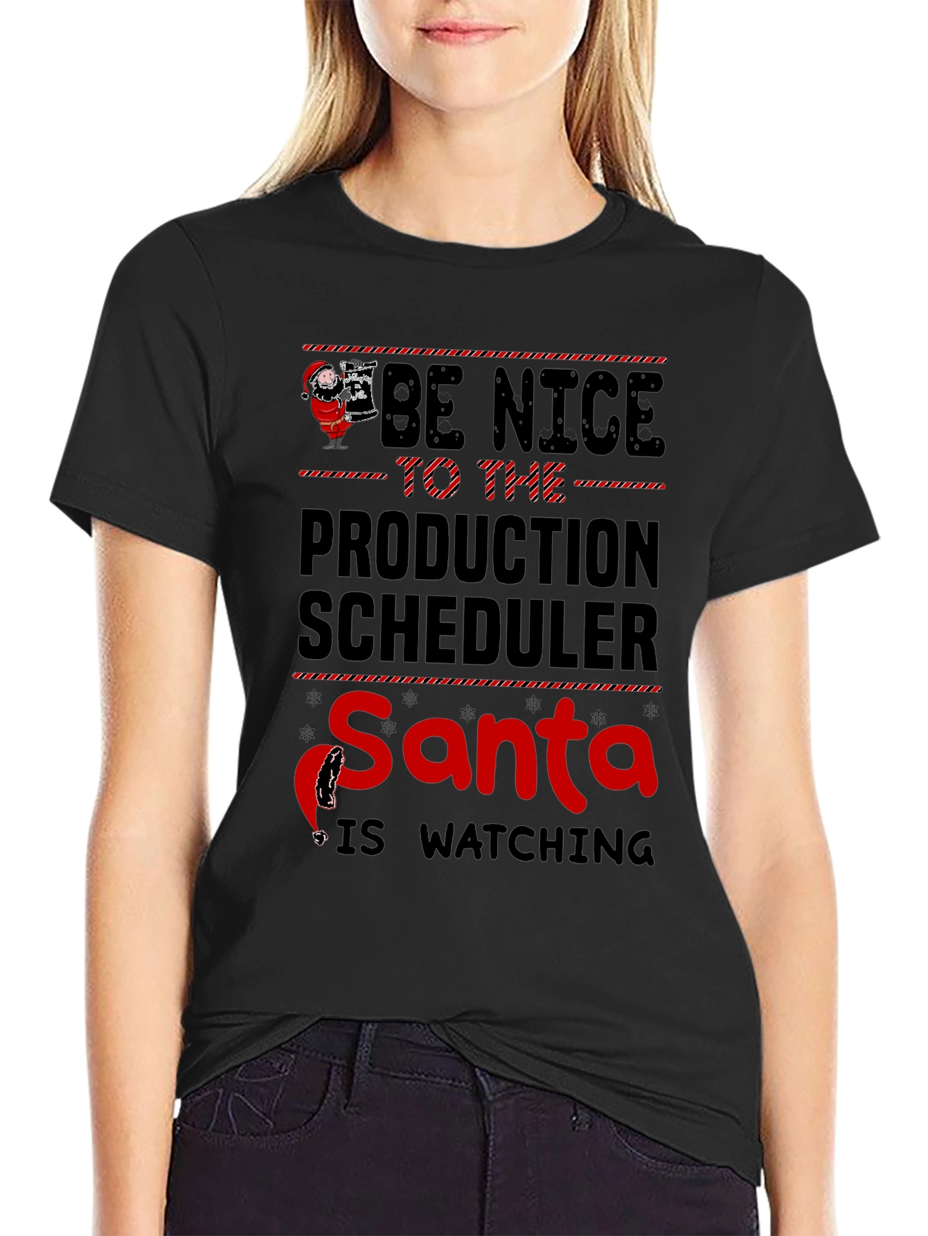 Funny Santa Production Scheduler Christmas T-Shirt