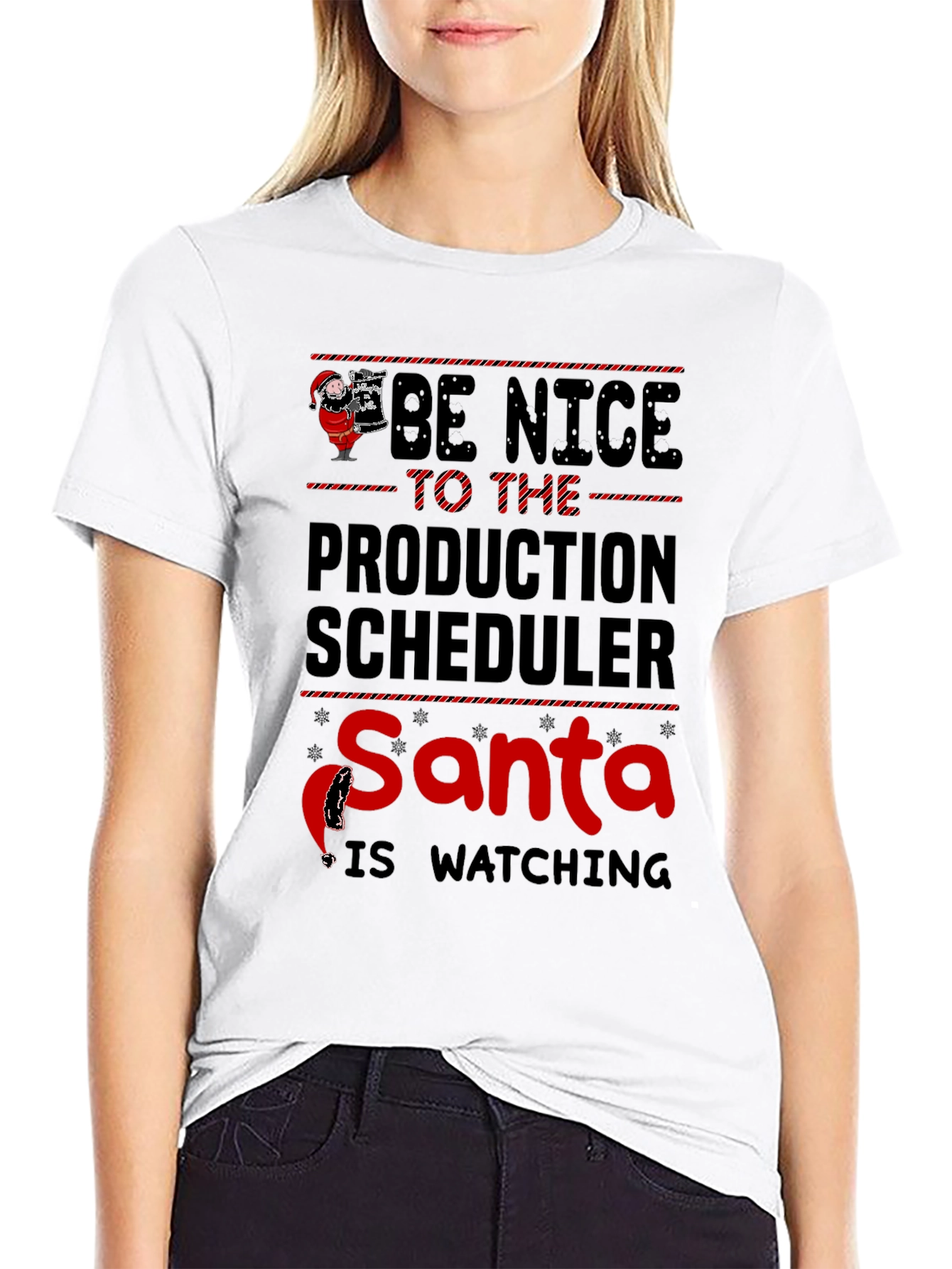 Funny Santa Production Scheduler Christmas T-Shirt