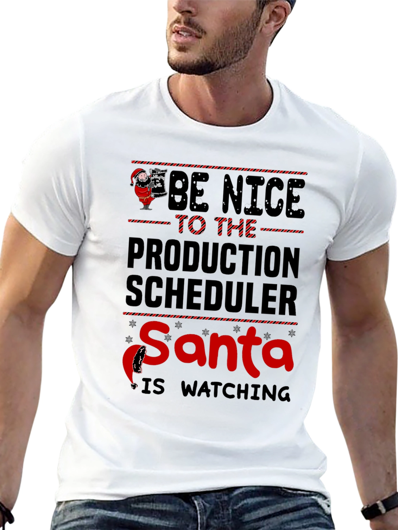 Funny Santa Production Scheduler Christmas T-Shirt