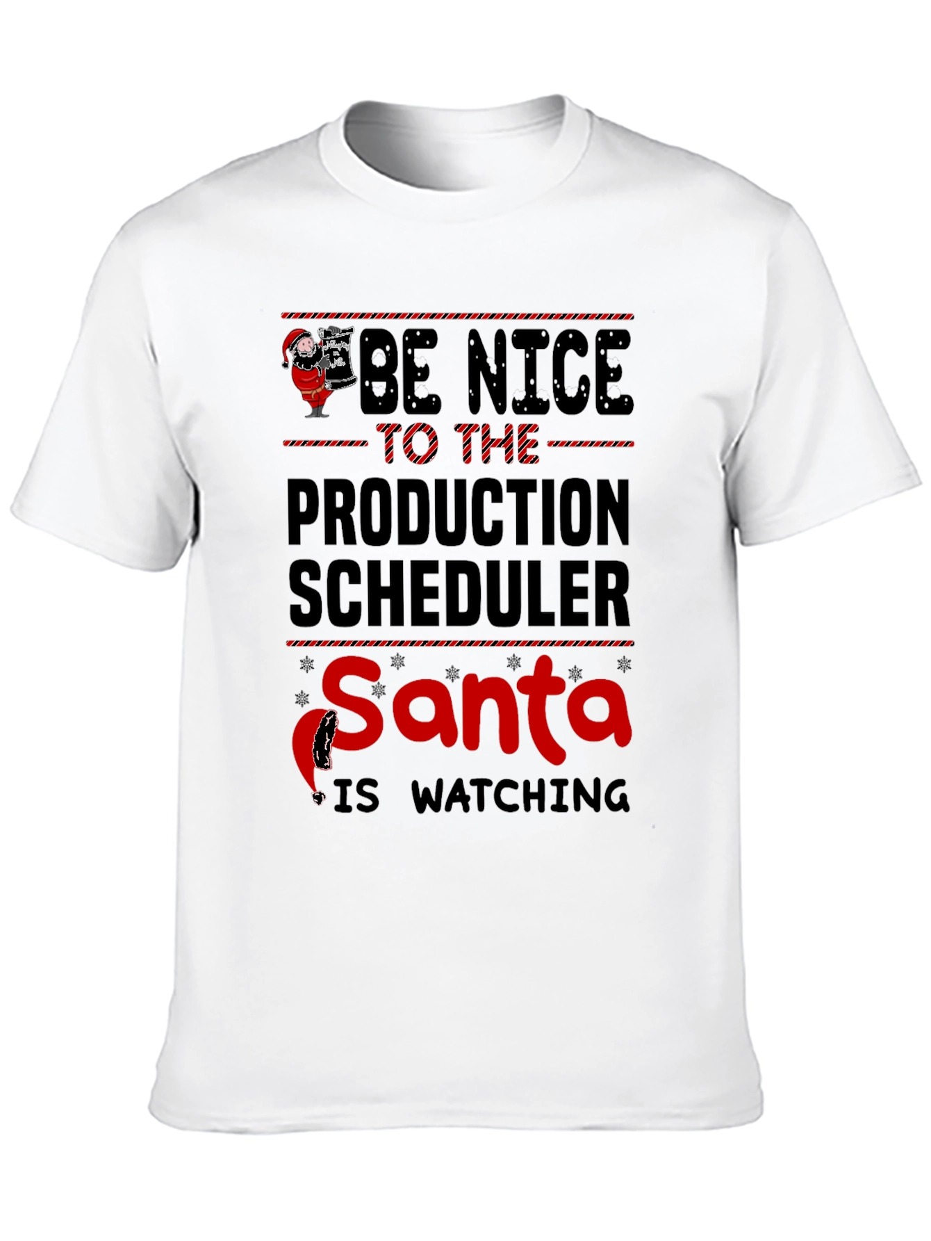 Funny Santa Production Scheduler Christmas T-Shirt