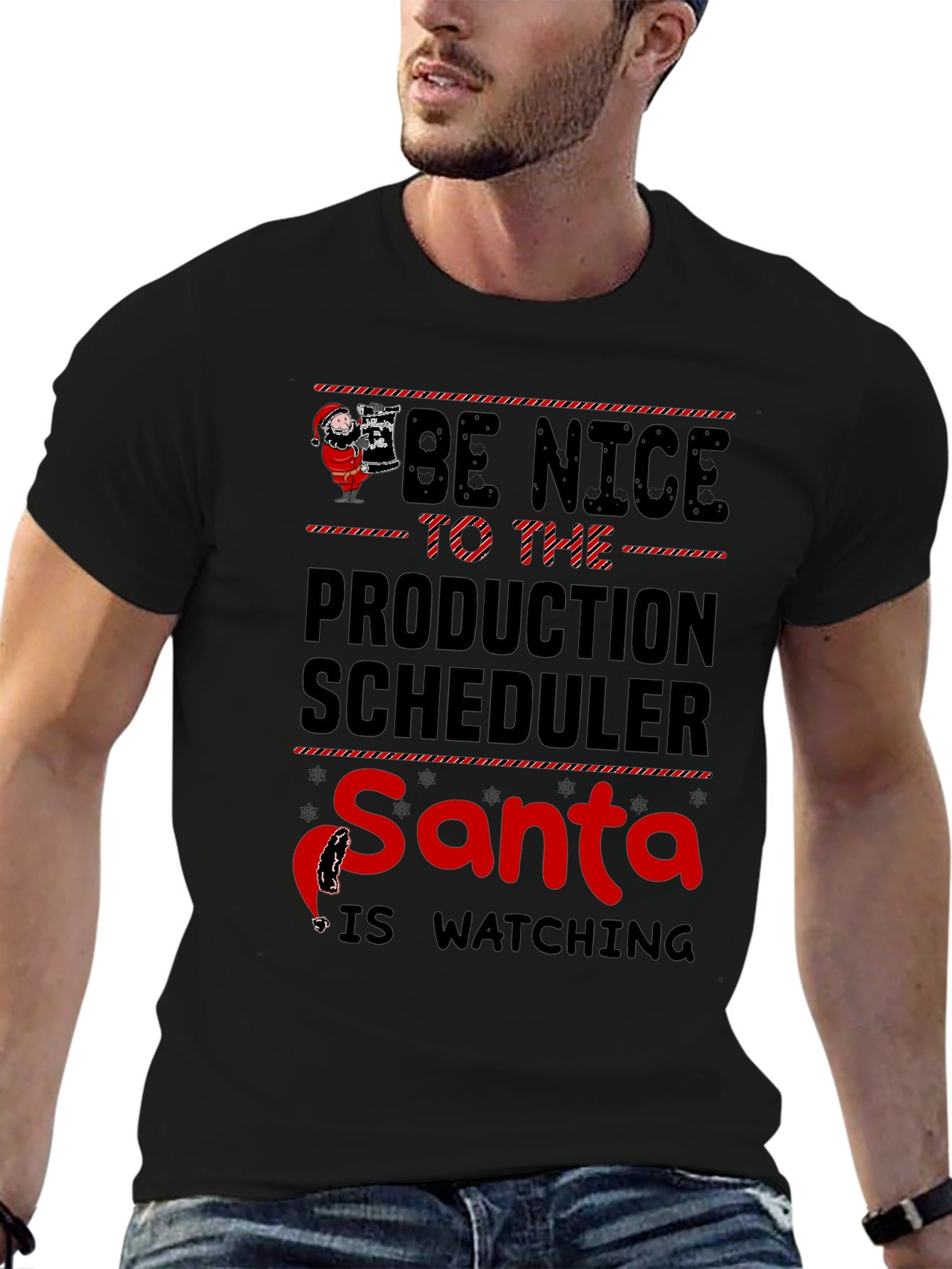 Funny Santa Production Scheduler Christmas T-Shirt