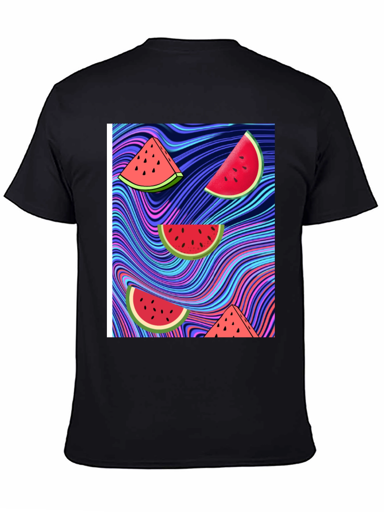 Watermelon Slice Graphic Black T-Shirt