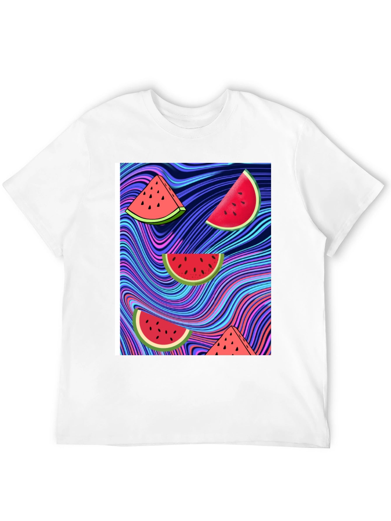 Watermelon Slice Graphic Black T-Shirt