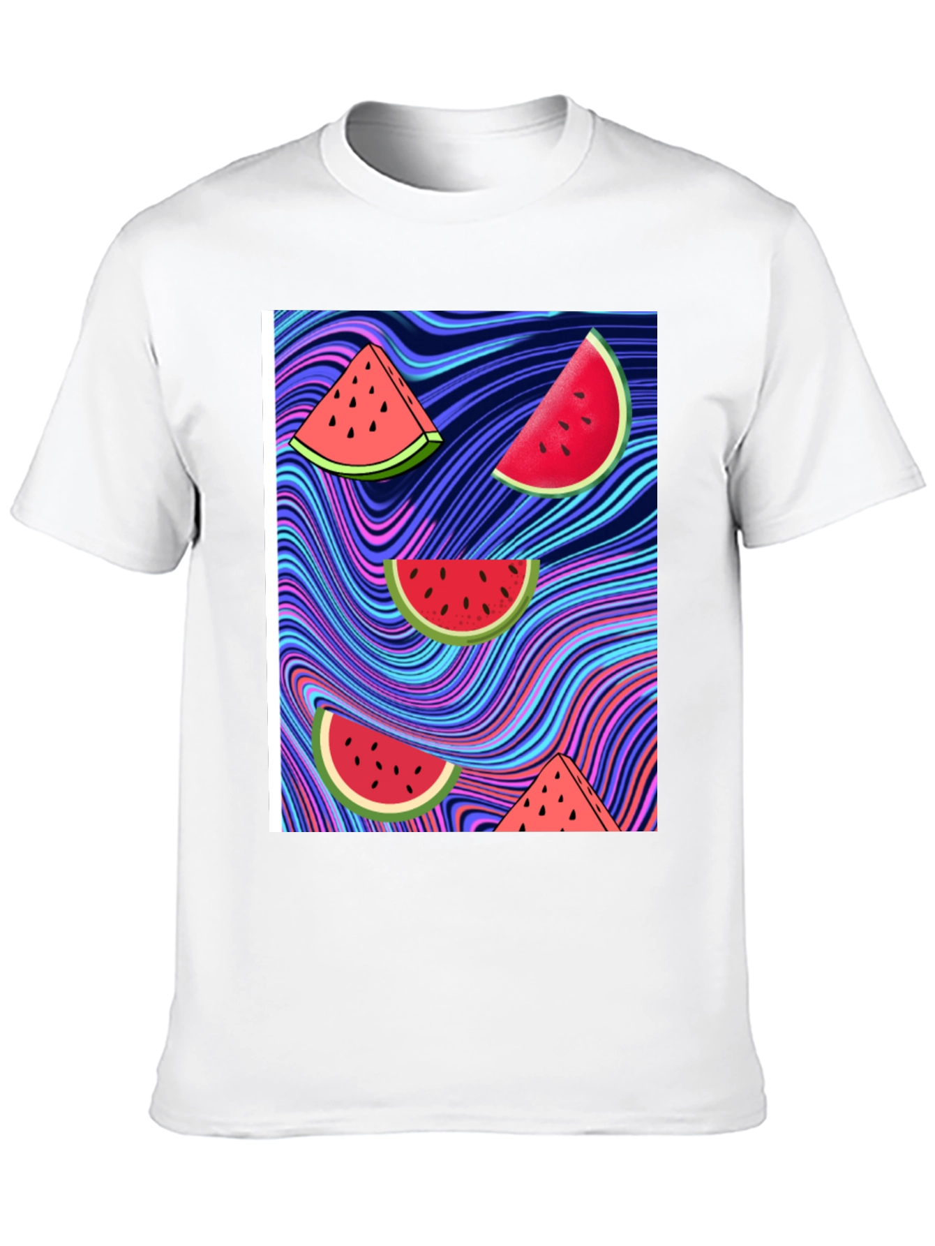 Watermelon Slice Graphic Black T-Shirt