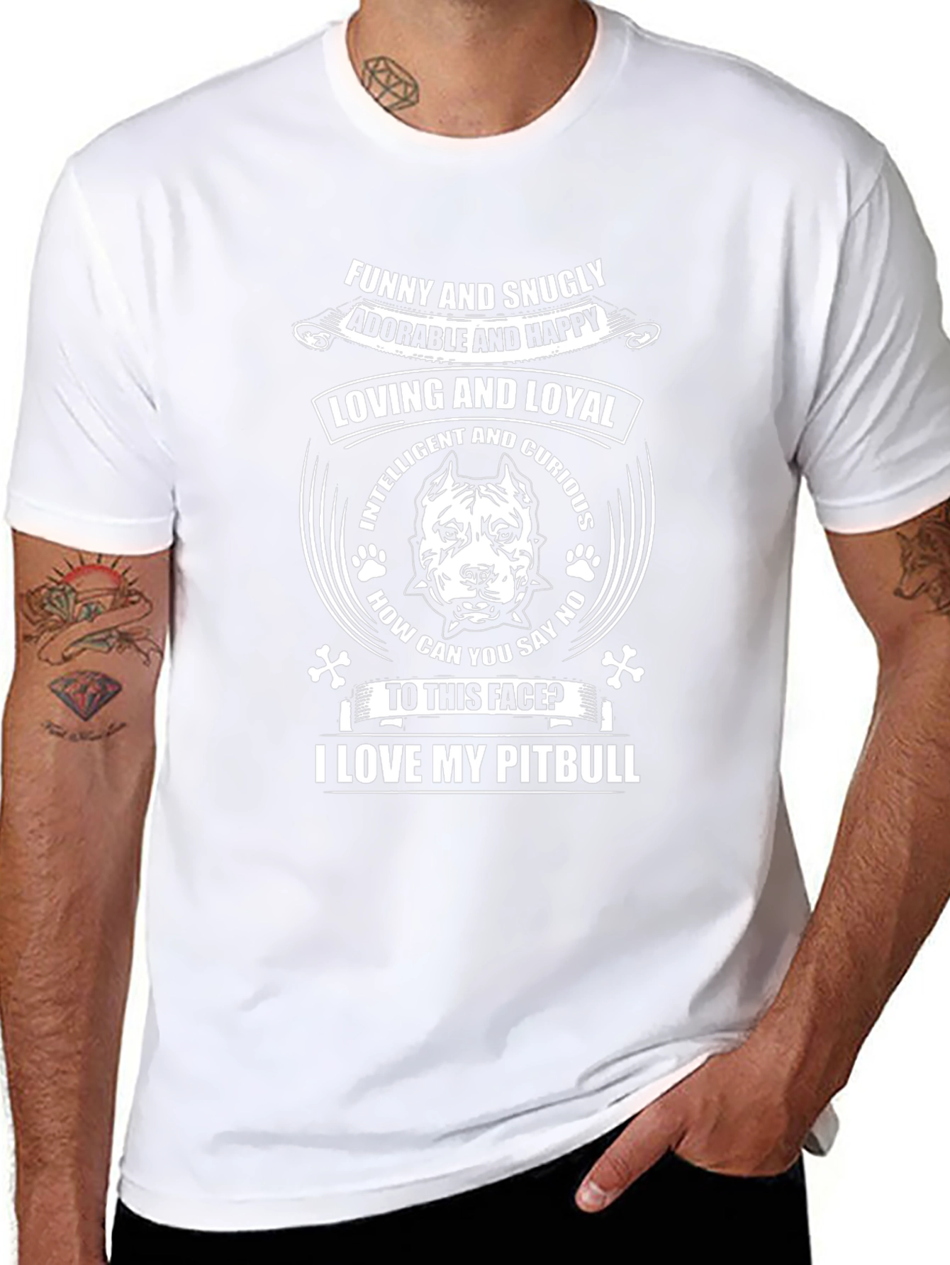 Funny & Snuggly Pitbull T-Shirt - Loving and Loyal