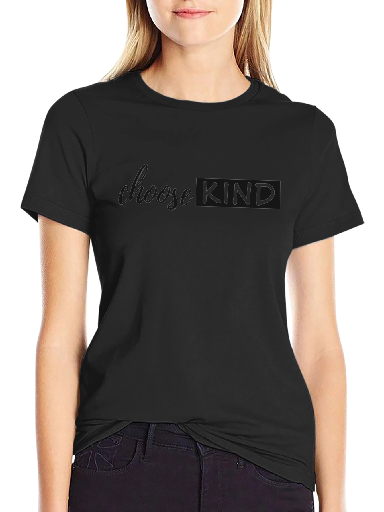 Mens Solid Black Crew Neck T-Shirt - Casual Style
