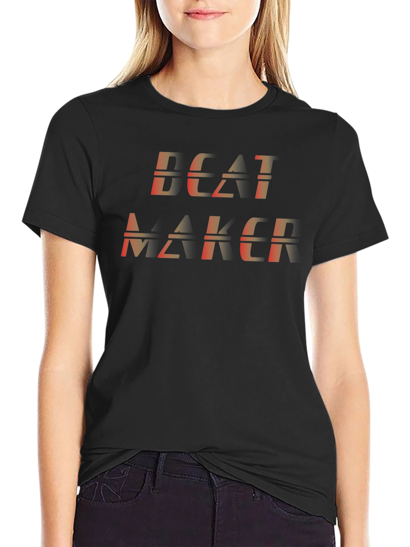 Beat Maker Graphic Tee - Black Cotton Blend T-Shirt