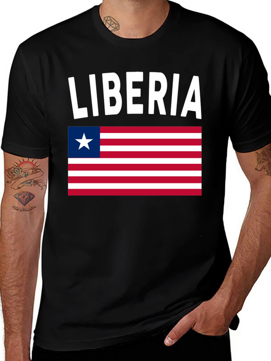 Liberia Flag T-Shirt - Black Pride Tee