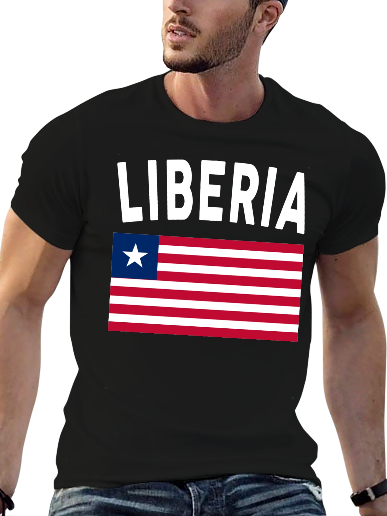 Liberia Flag T-Shirt - Black Pride Tee