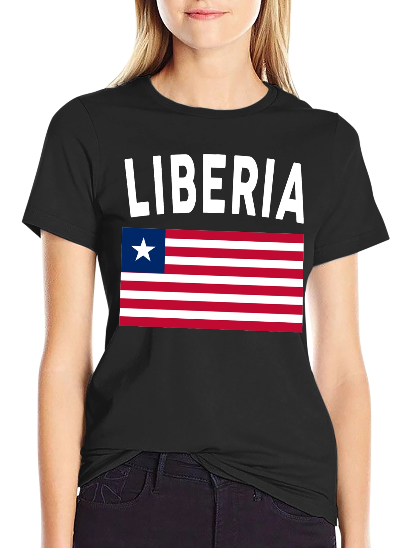 Liberia Flag T-Shirt - Black Pride Tee