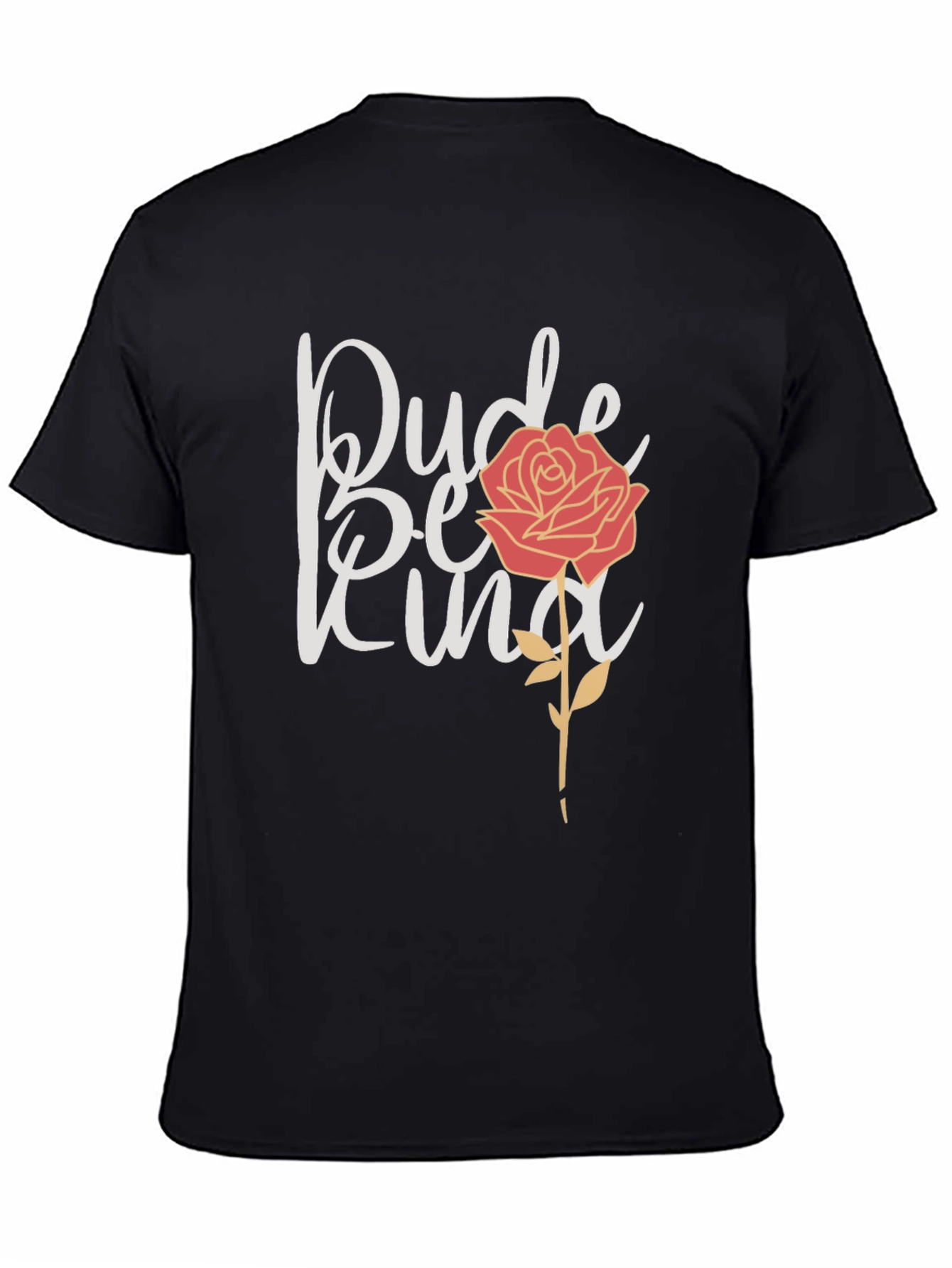 Dude Be Kind Rose Graphic Tee - Black