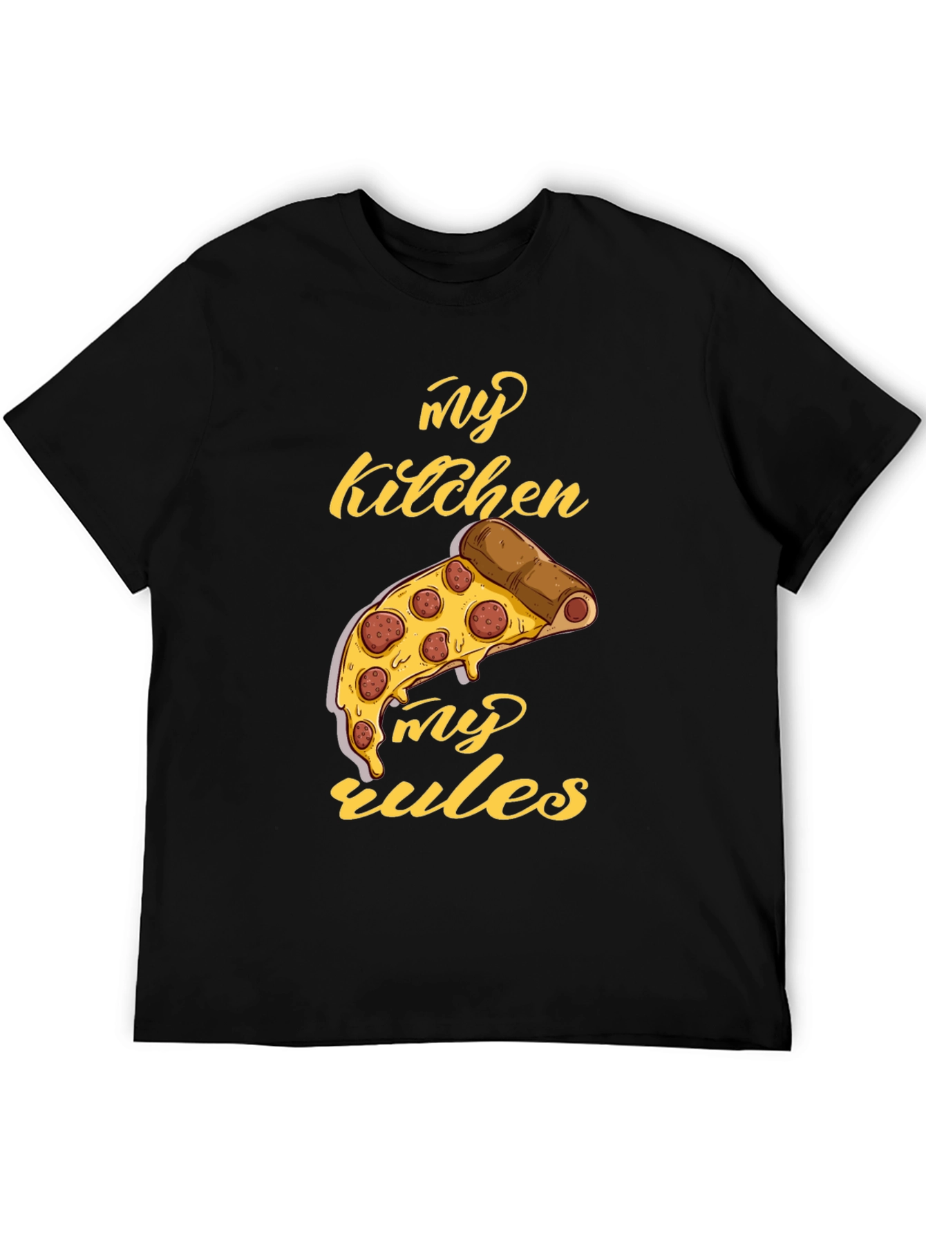 My Kitchen My Rules Pizza Graphic T-Shirt