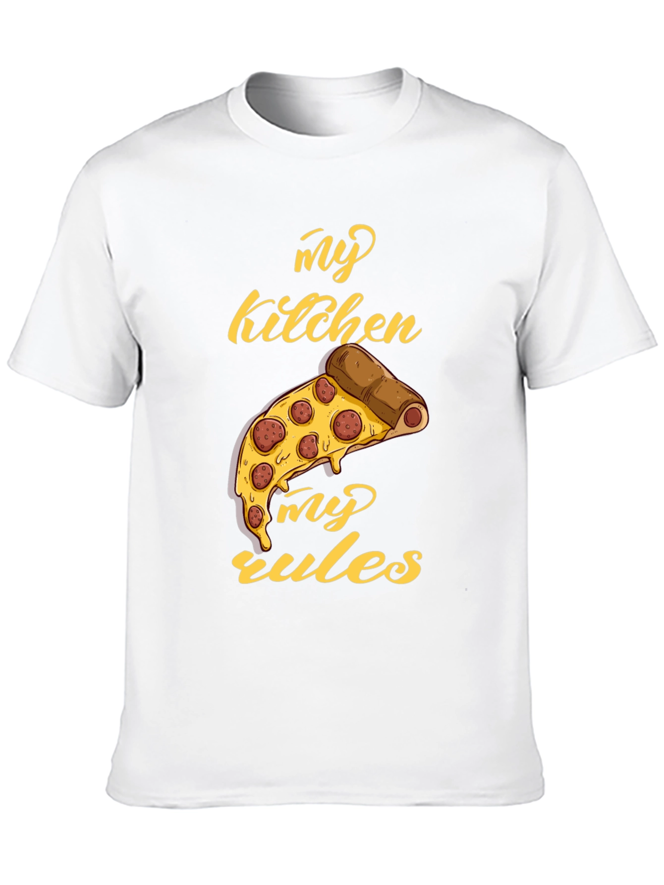 My Kitchen My Rules Pizza Graphic T-Shirt