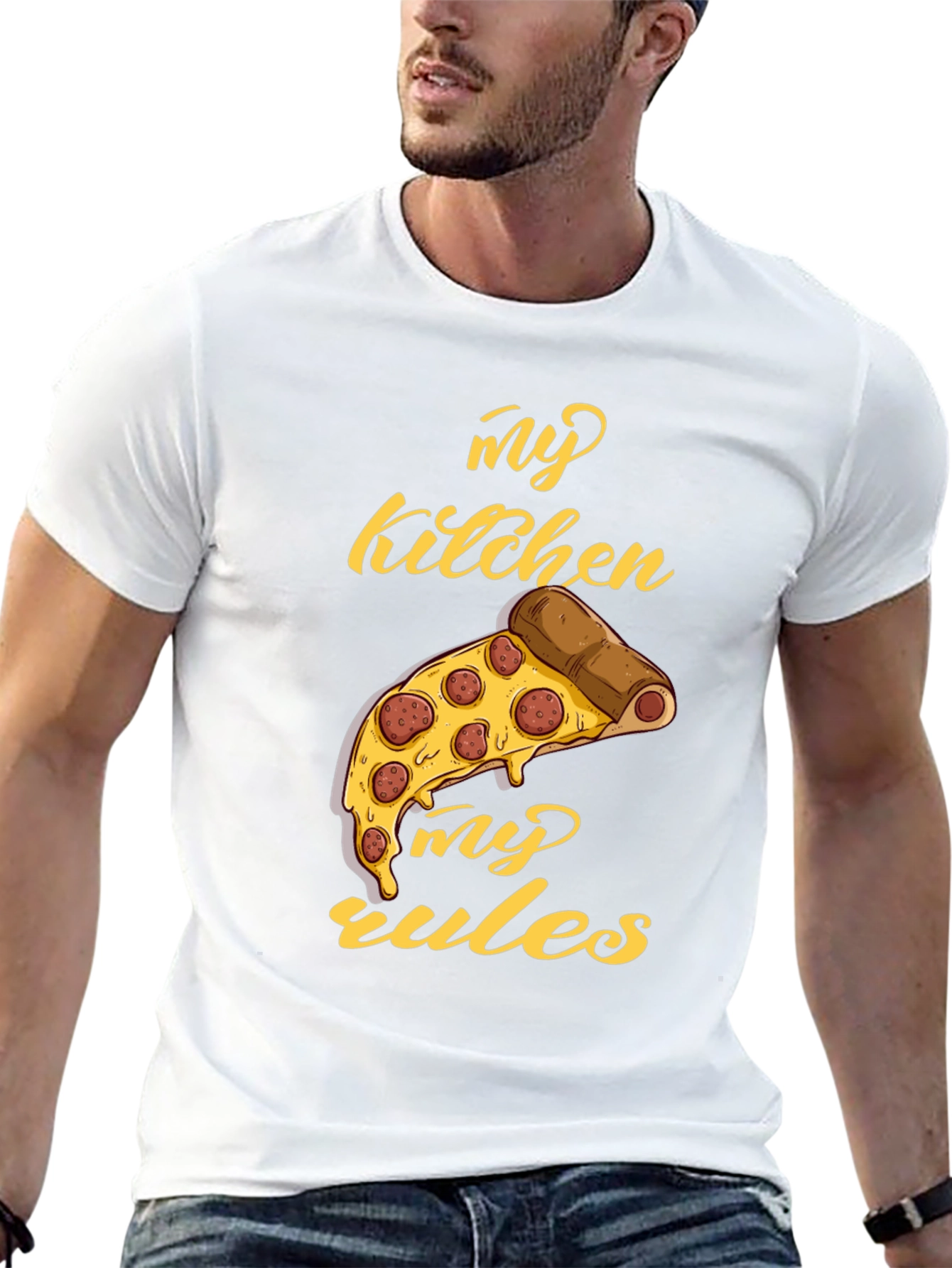 My Kitchen My Rules Pizza Graphic T-Shirt