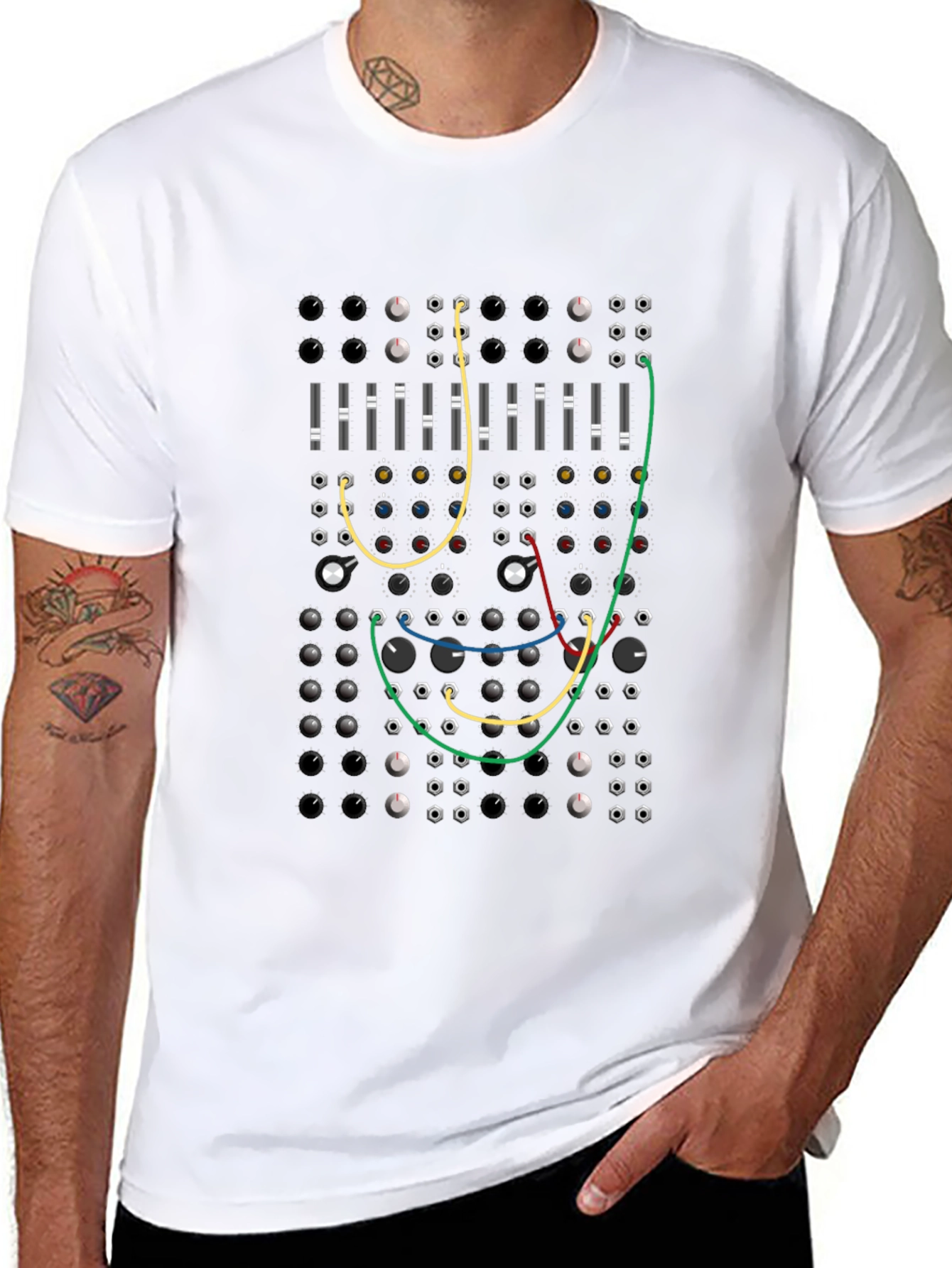 Modular Synth Graphic T-Shirt - Black