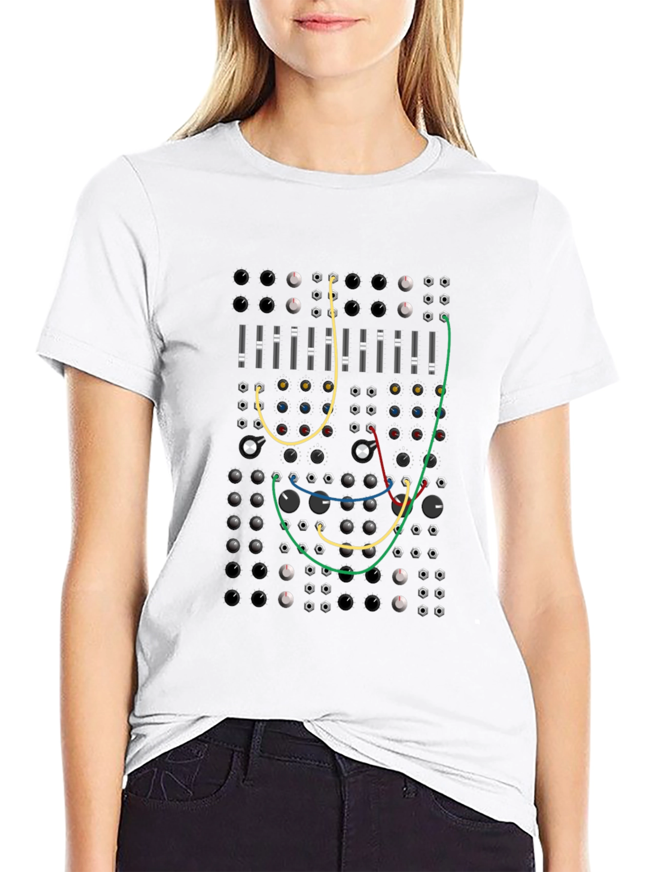 Modular Synth Graphic T-Shirt - Black