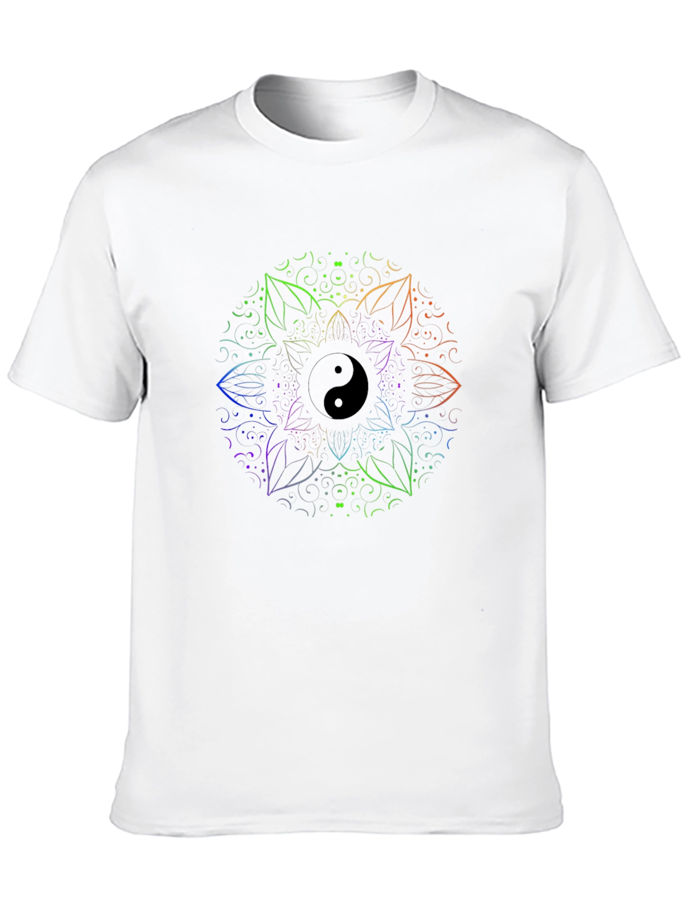 Yin Yang Mandala Mens Black T-Shirt