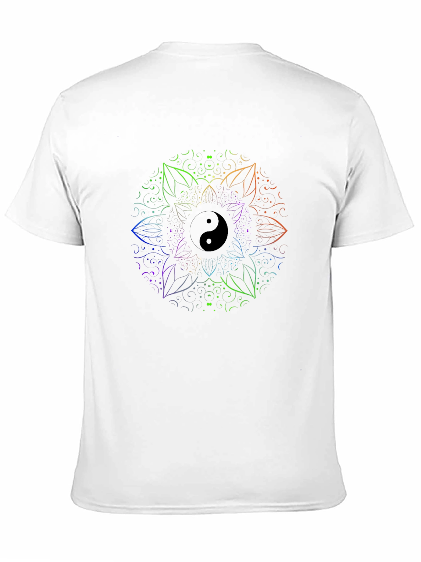 Yin Yang Mandala Mens Black T-Shirt
