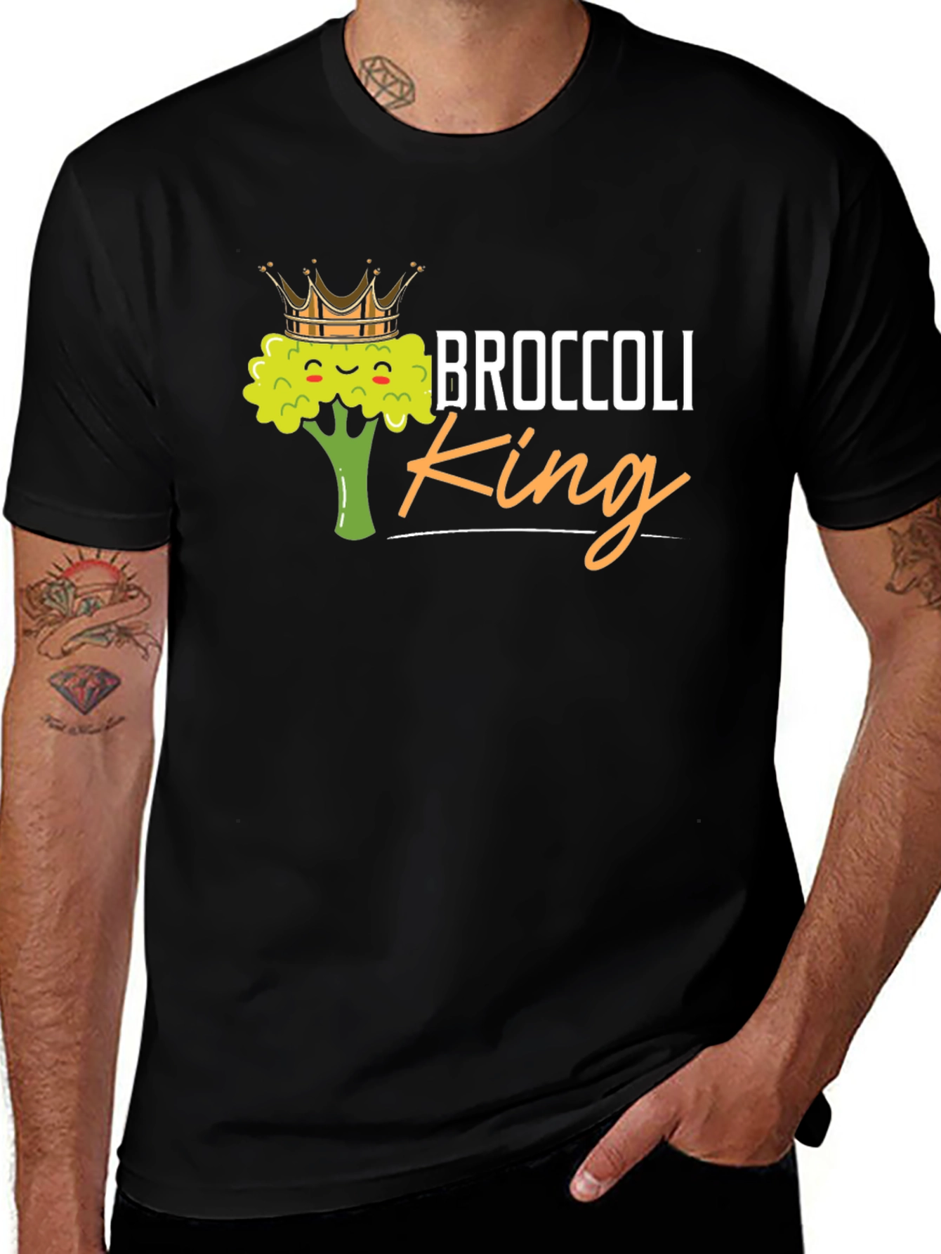 Broccoli King Graphic Tee - Novelty Mens T-Shirt