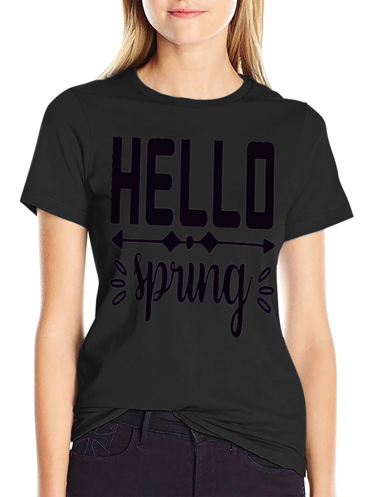 Hello Spring Graphic Tee - Black
