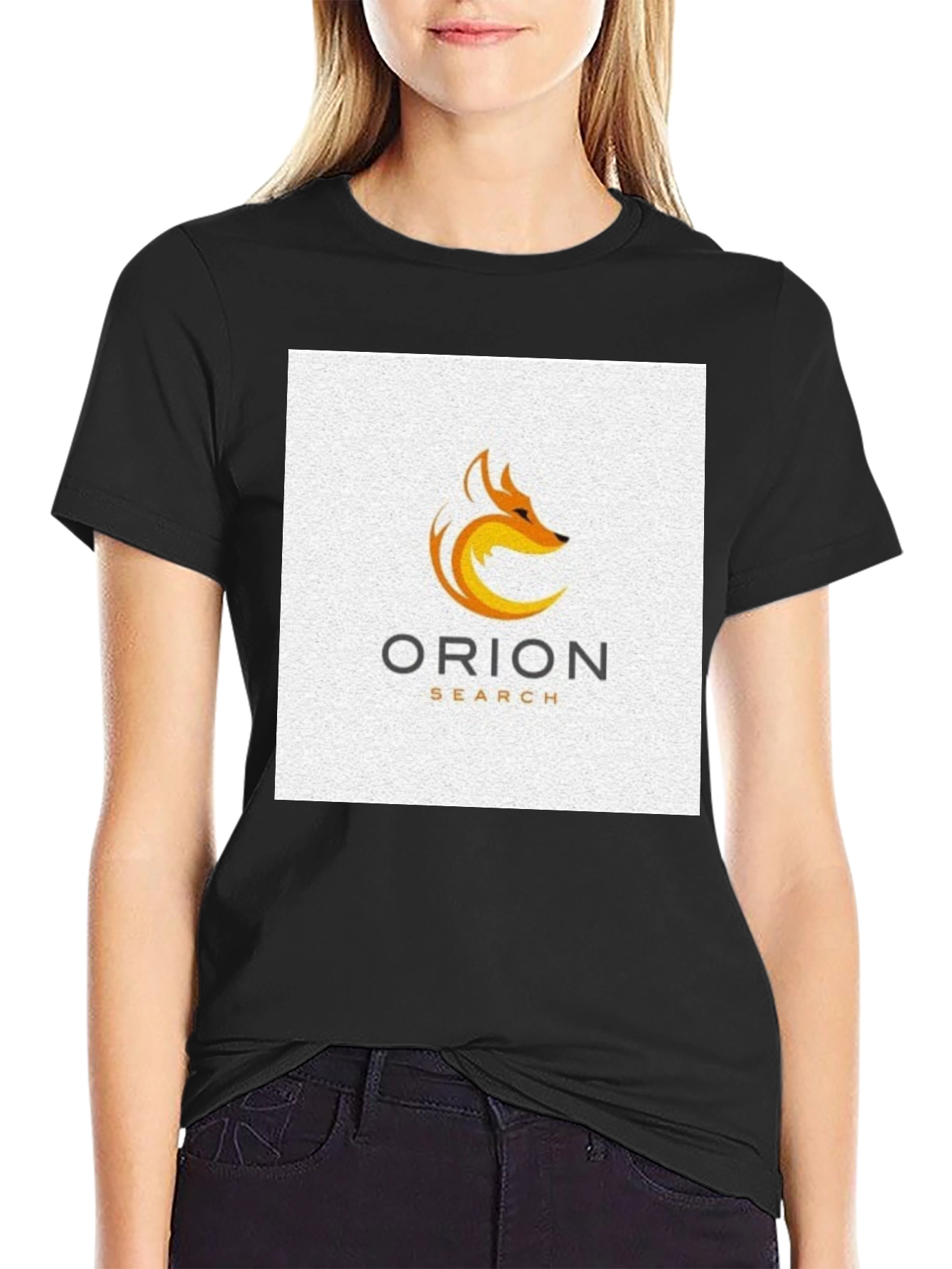 Orion Search Fox Logo Black T-Shirt