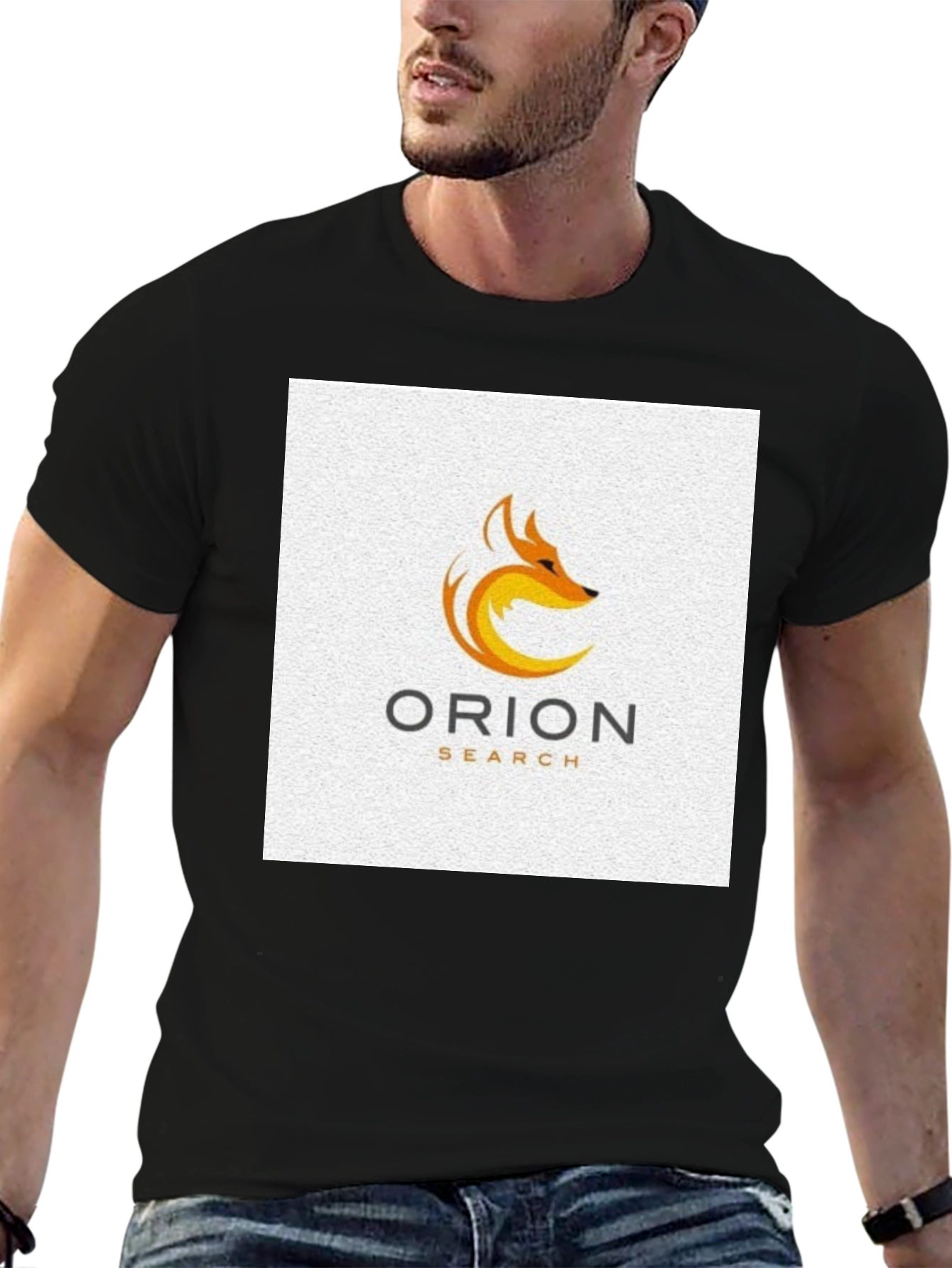 Orion Search Fox Logo Black T-Shirt