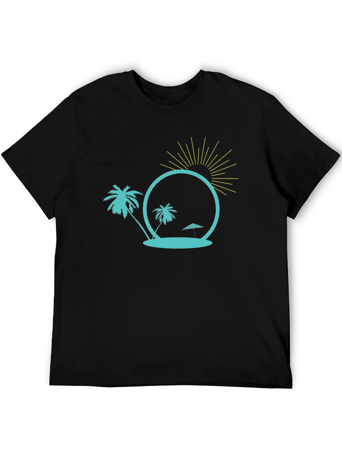 Tropical Island Graphic Tee - Black