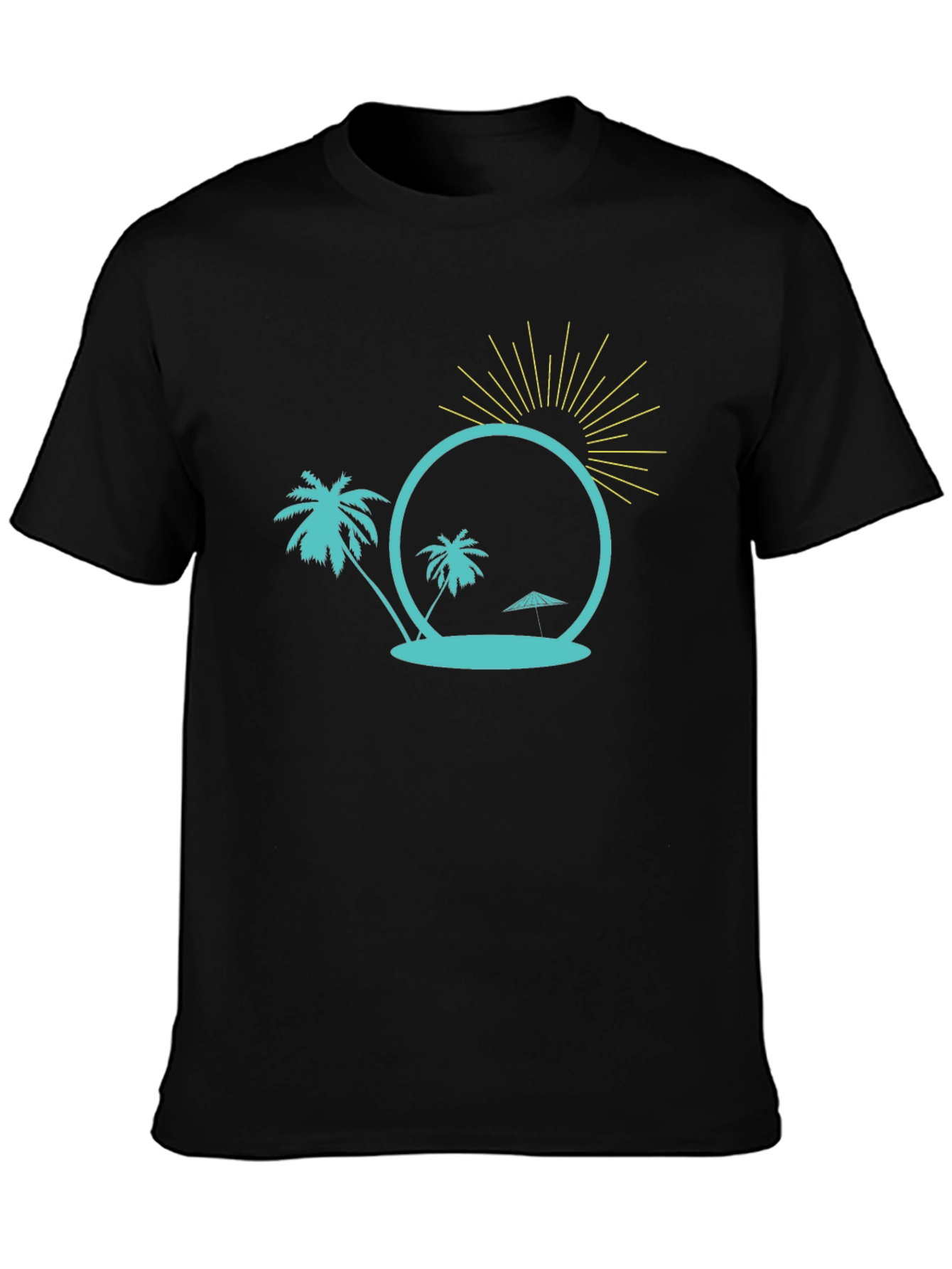 Tropical Island Graphic Tee - Black