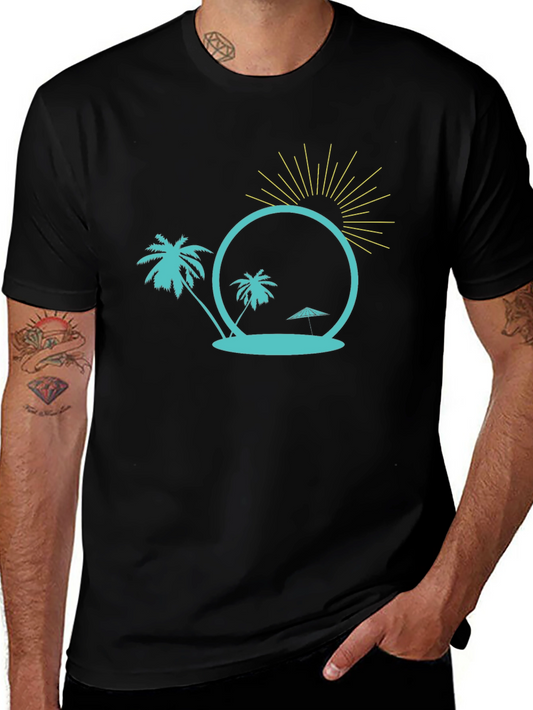 Tropical Island Graphic Tee - Black