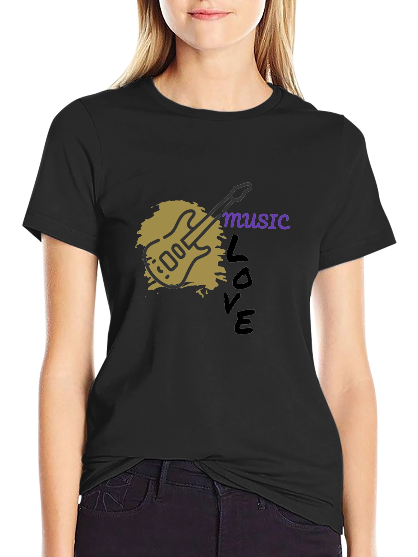 Music Love Guitar Graphic T-Shirt