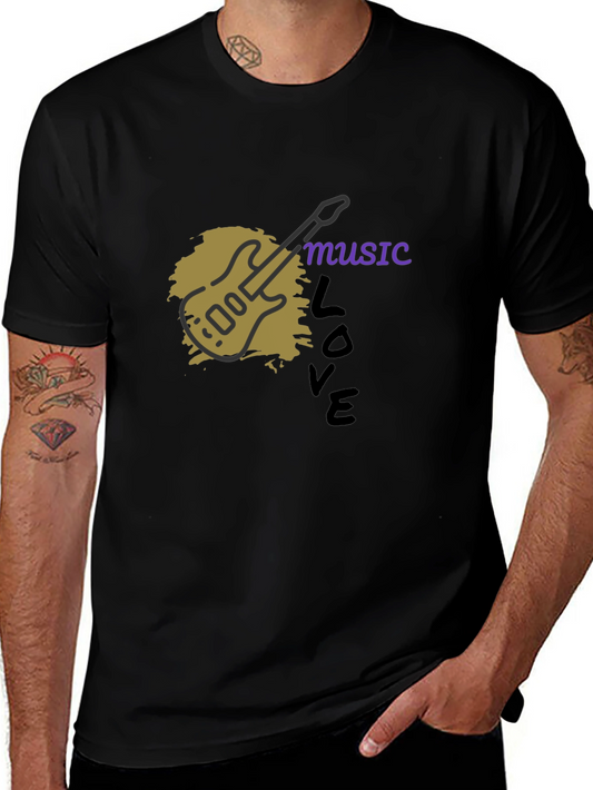Music Love Guitar Graphic T-Shirt
