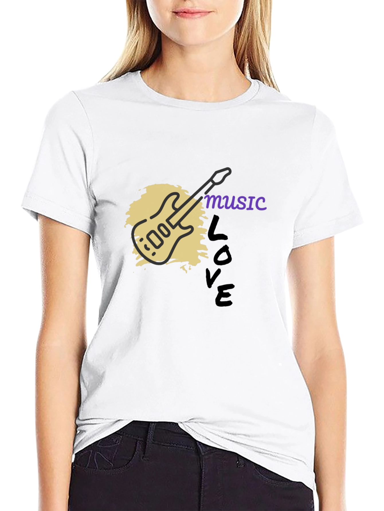 Music Love Guitar Graphic T-Shirt