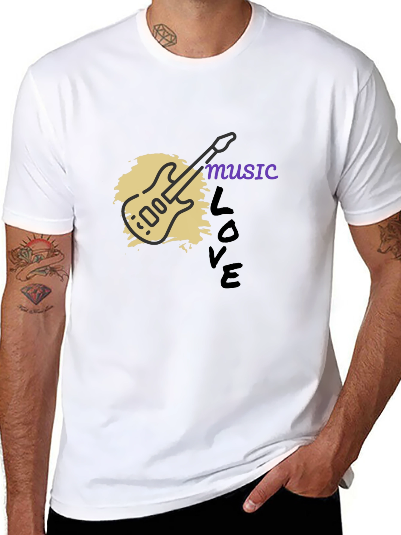 Music Love Guitar Graphic T-Shirt