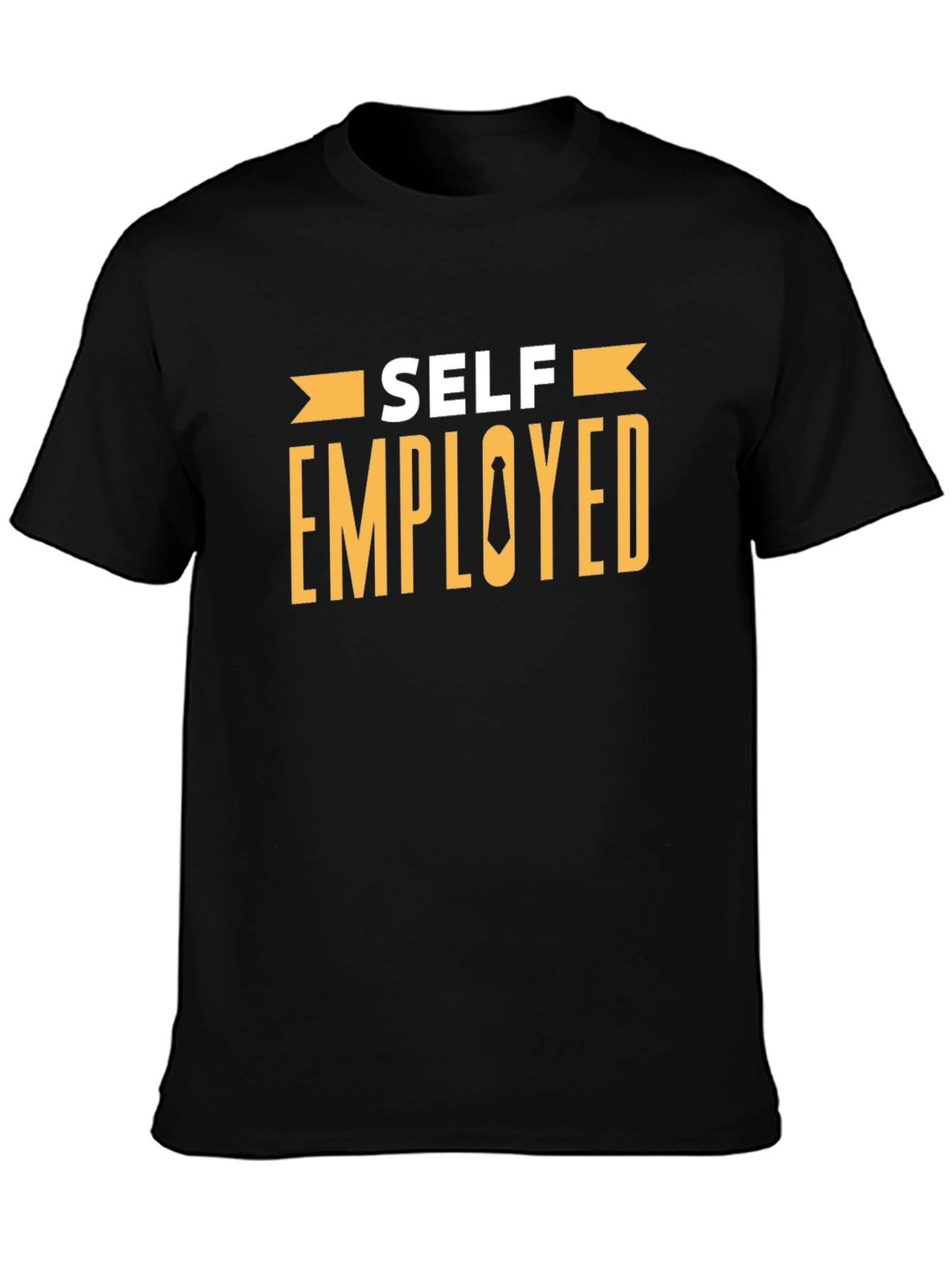 Self Employed T-Shirt - Black Cotton Blend Casual Tee