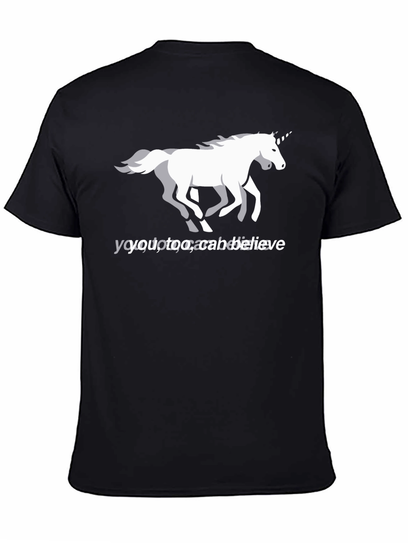 Unicorn Believe Graphic Tee - Black