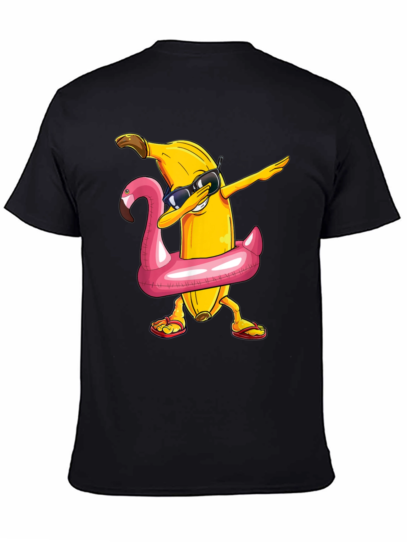 Banana Dabbing in Flamingo Float T-Shirt